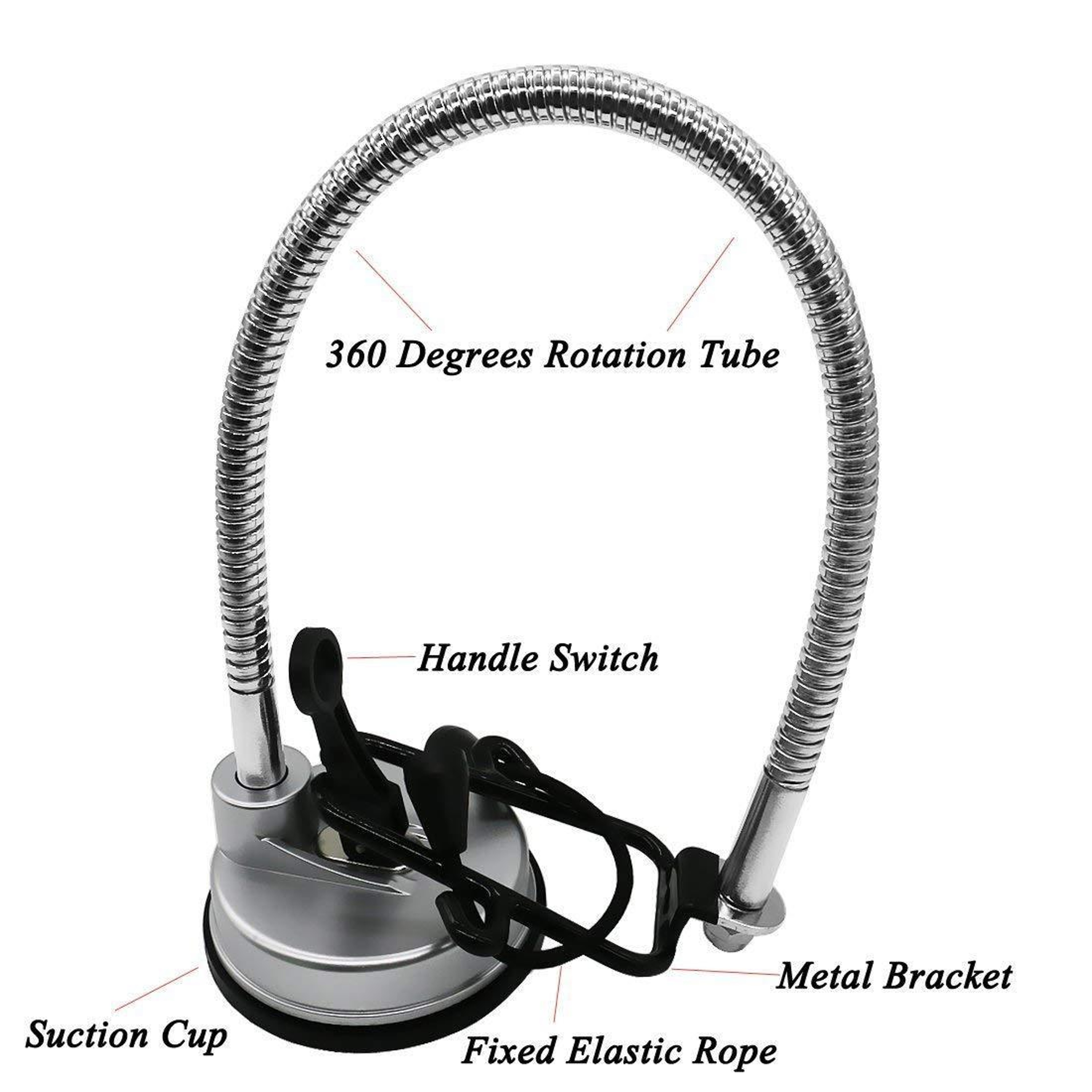 Stainless Steel Hands Free Hair Dryer Holder with Adjustable Suction Cup Stand – view 4