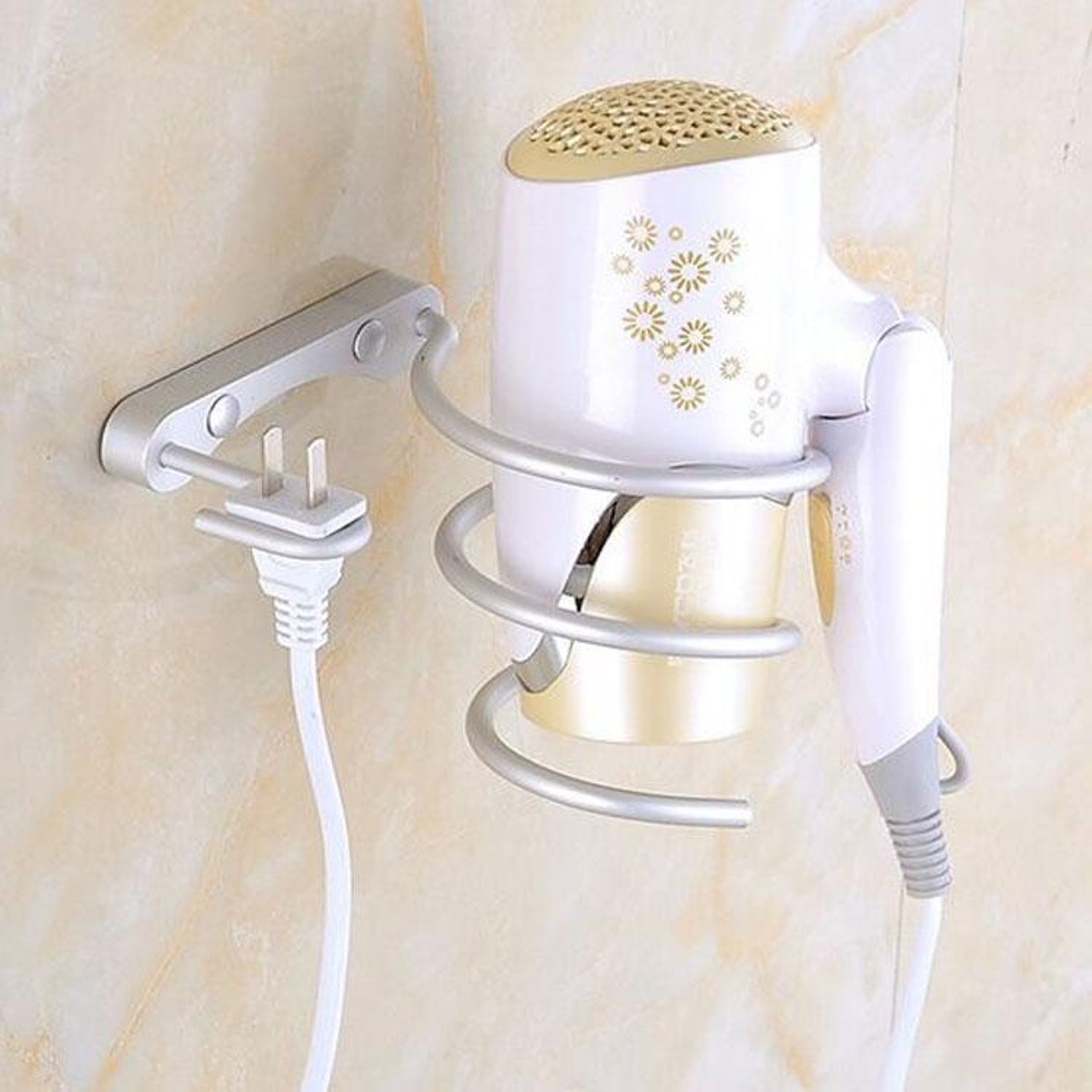 Space Saving Hair Dryer Holder Wall Mount Organizer Rack For Bathroom  Vanity Storage 7