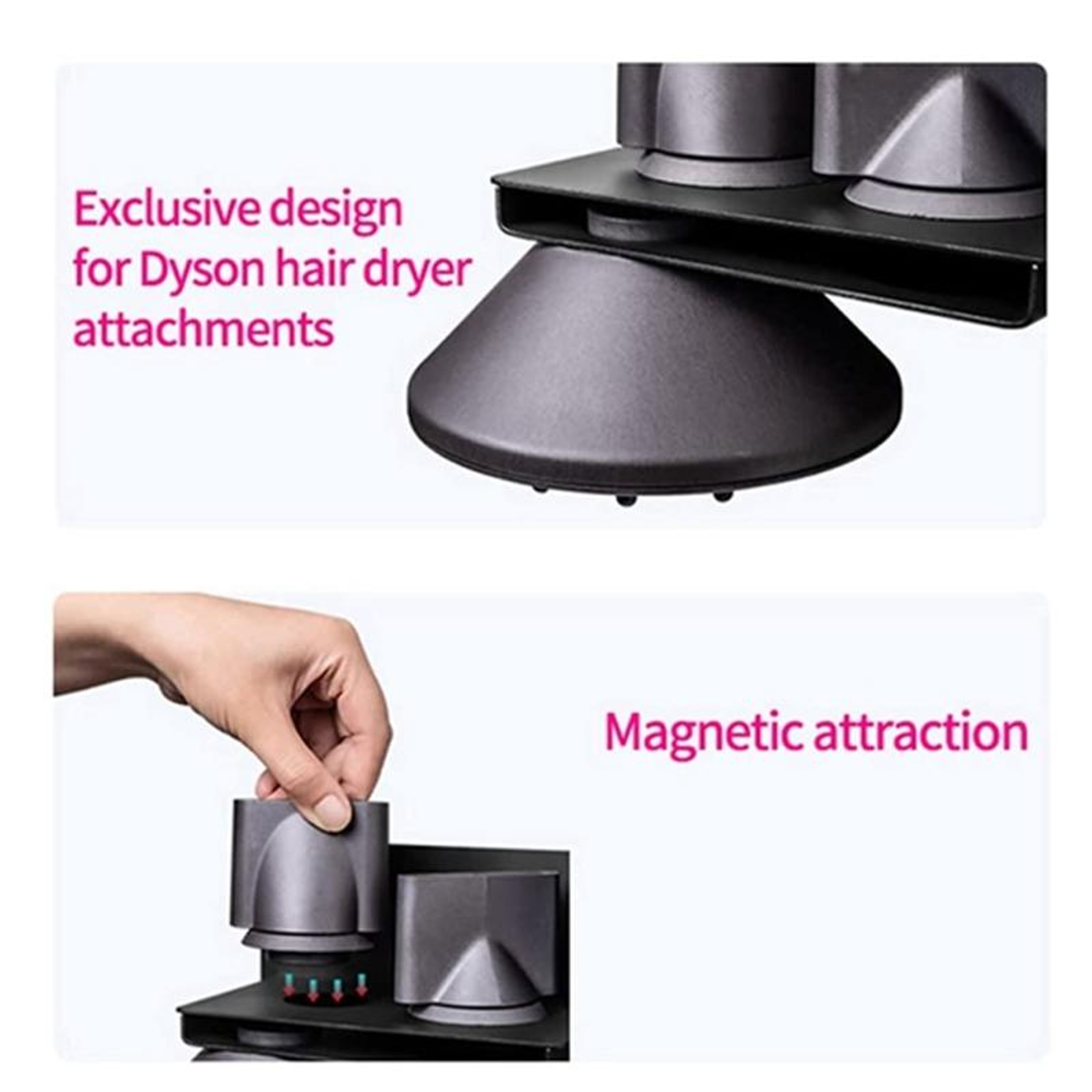 Wall Mount Hair Dryer Holder  Bathroom Storage Organizer Rack 6