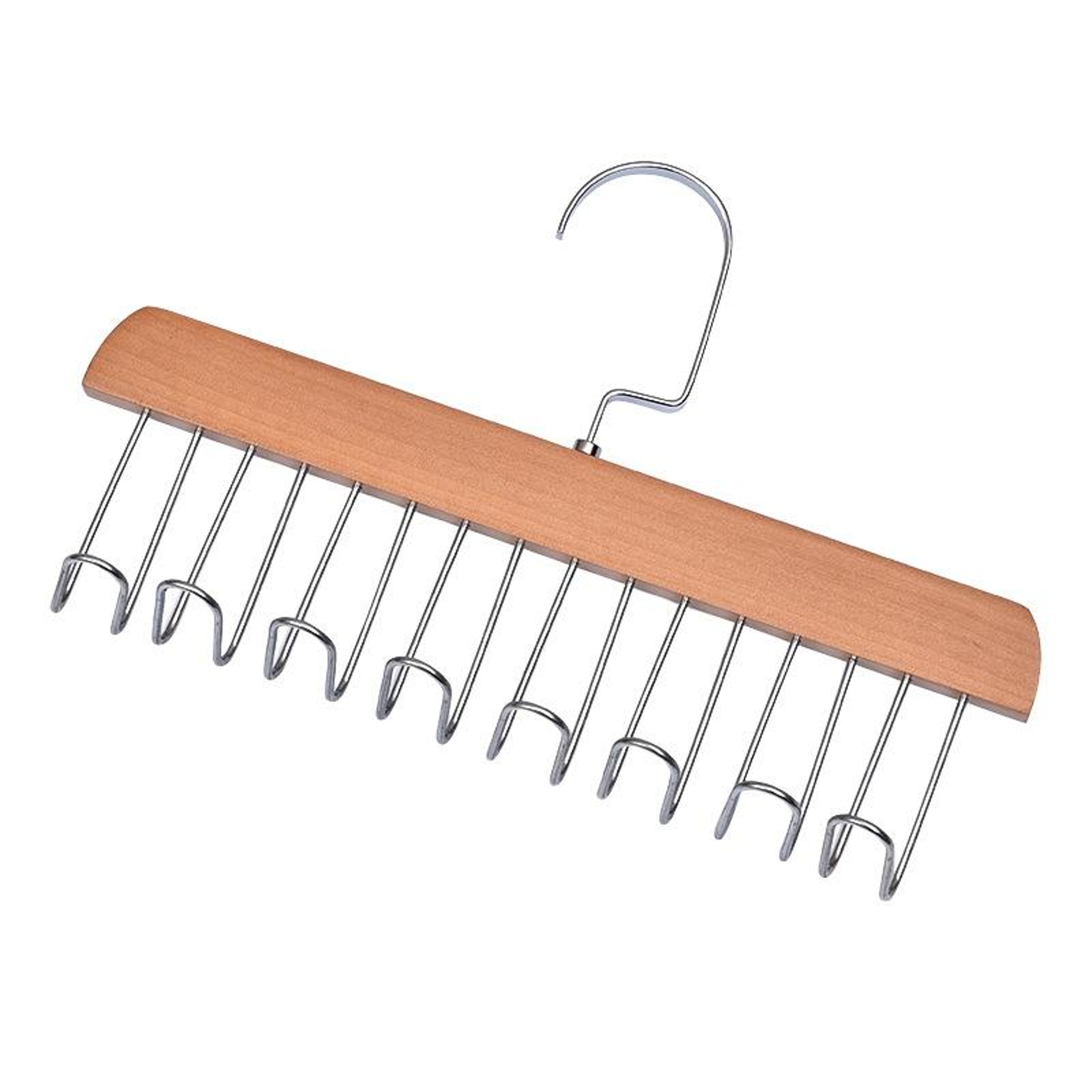 Wooden Multi Hook Lingerie  Tie Organizer Hanger Space Saving Drying Rack 0