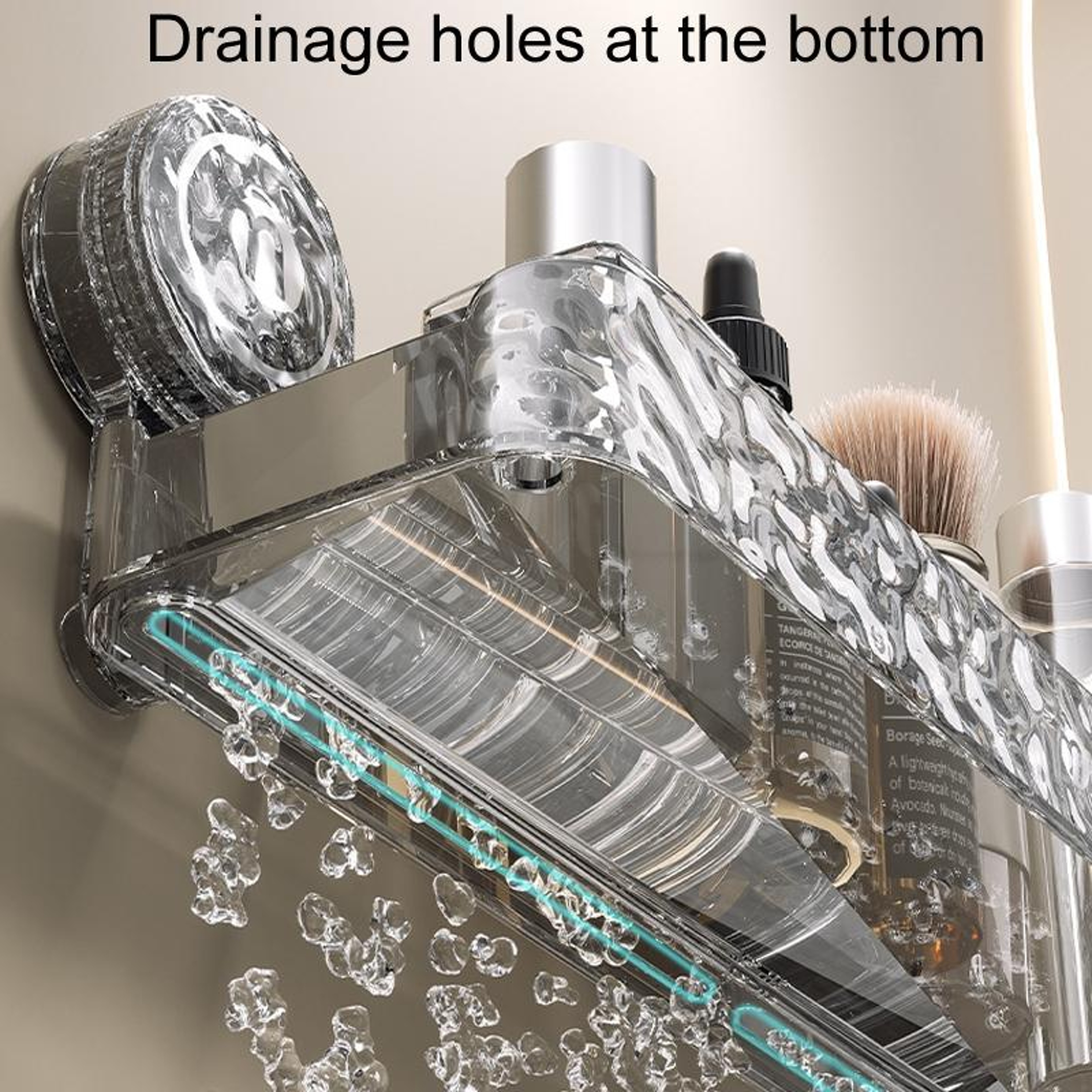 No Drill Bathroom Suction Shelf Wall Mounted Shower Organizer Rack 10