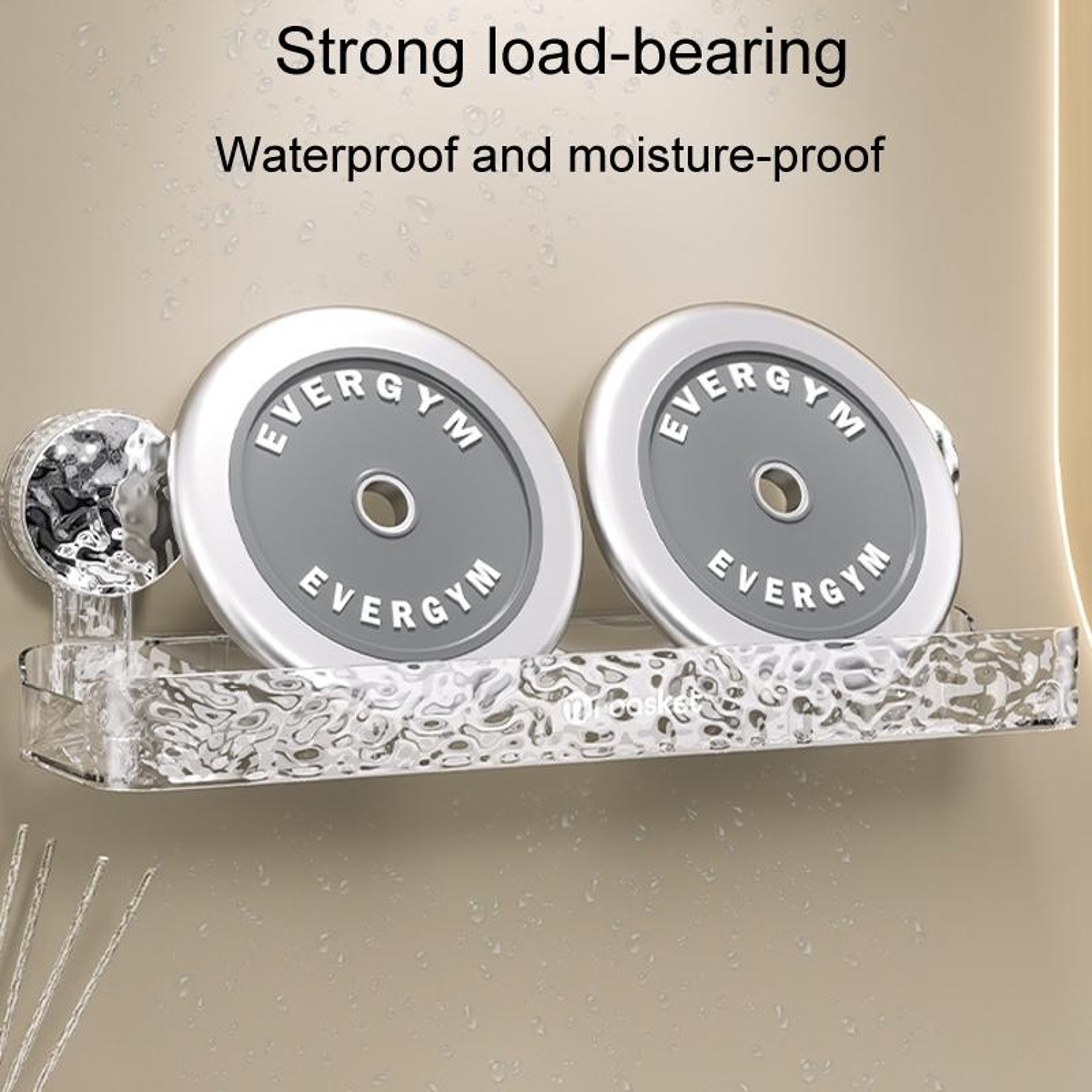 No Drill Bathroom Suction Shelf Wall Mounted Shower Organizer Rack 5