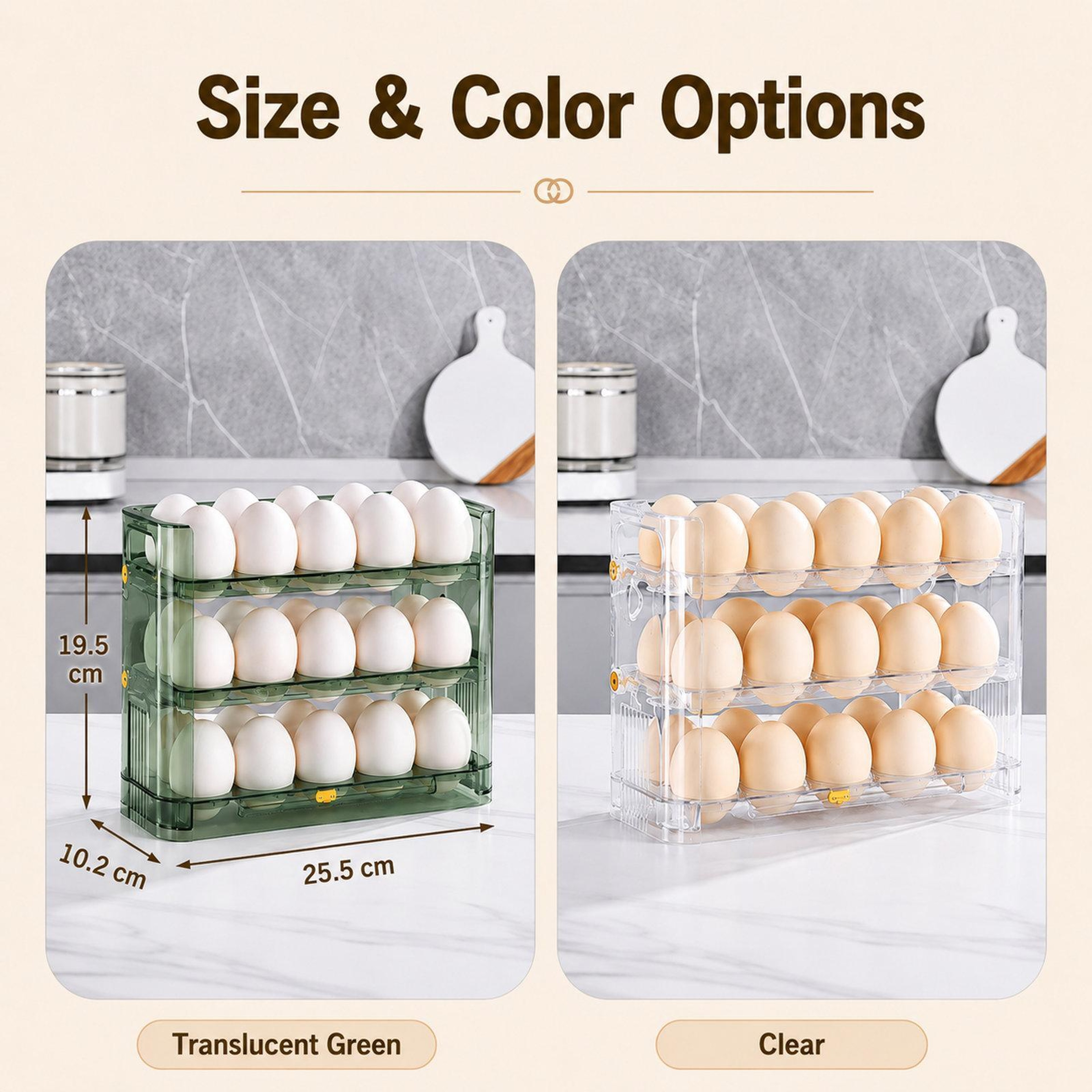 Refrigerator Door Organizer With Date Tracker Tier Flip Up Egg Holder For Refrigerator 5
