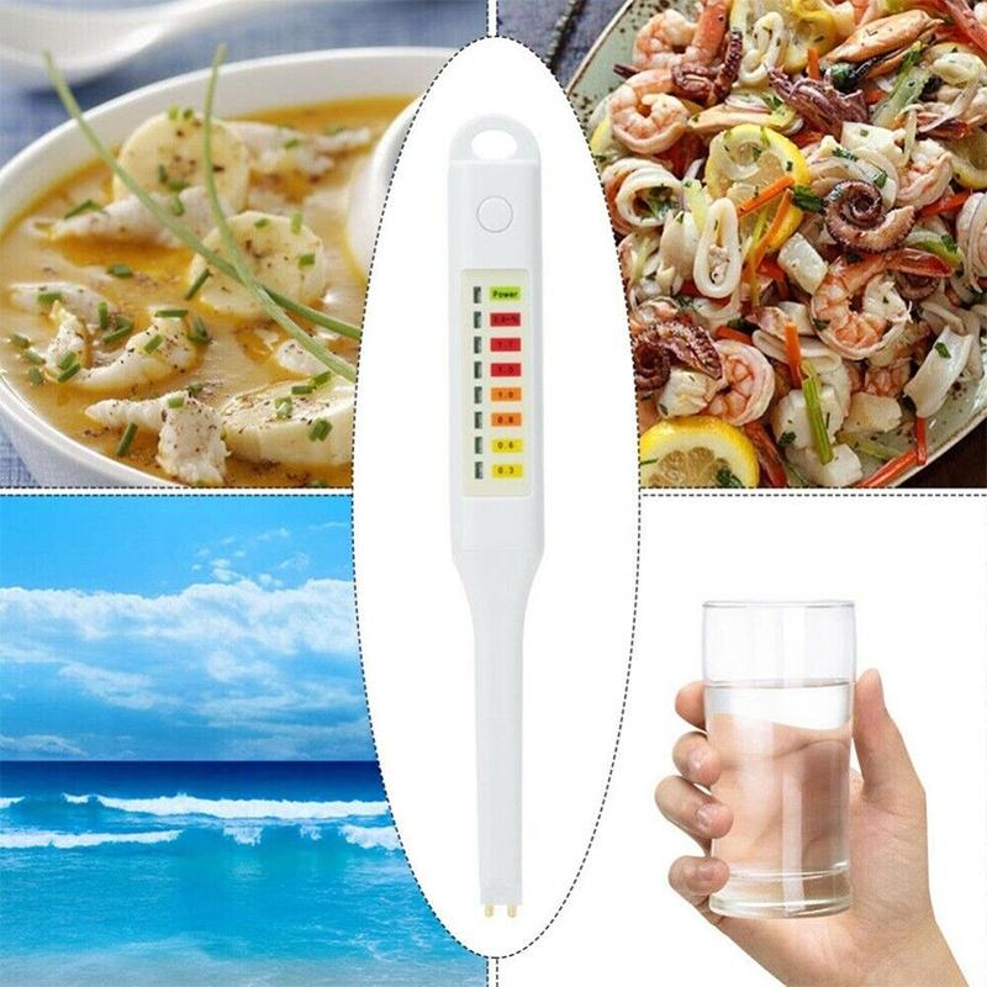 Food Salinity Meter Waterproof Salt Concentration Tester 6
