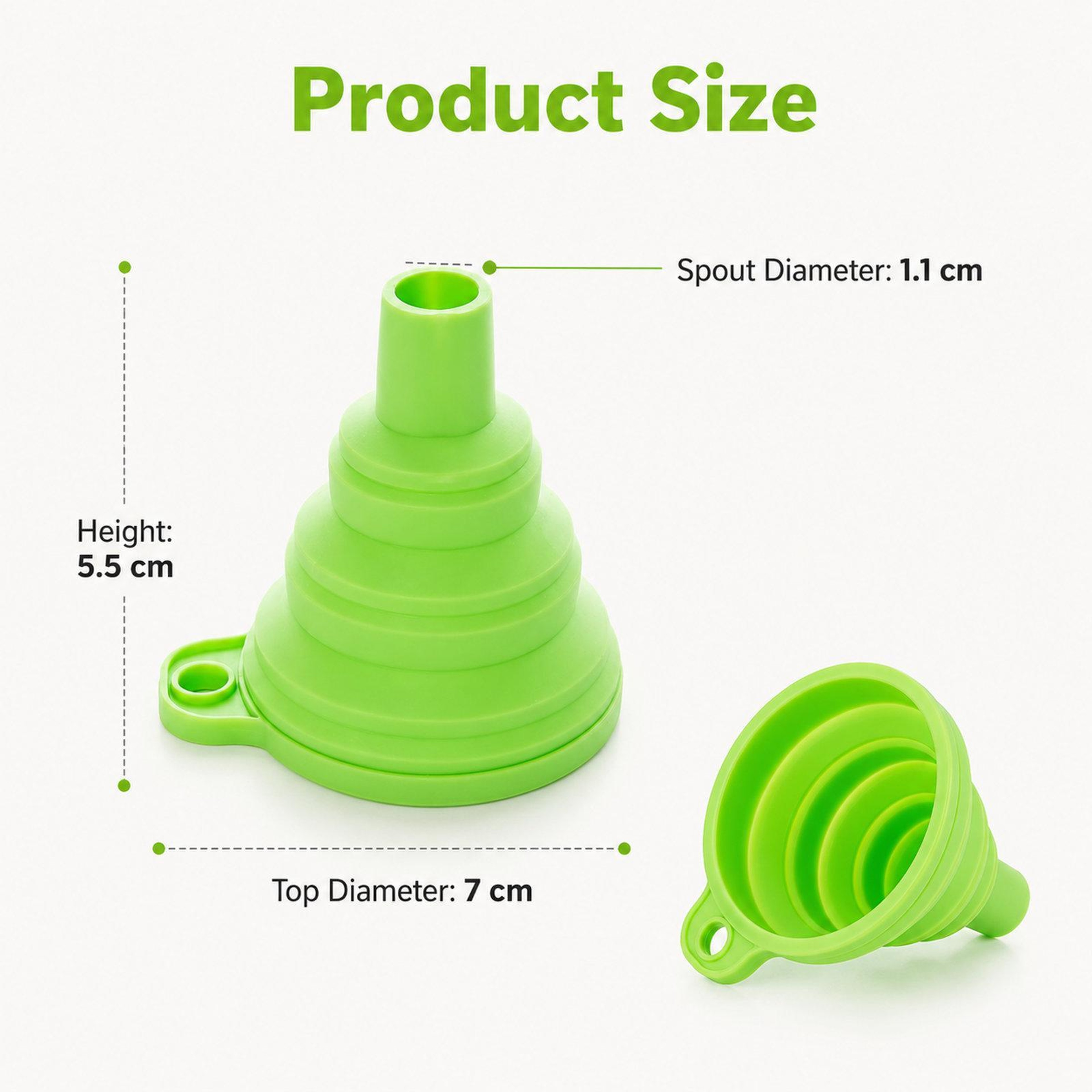 Collapsible Silicone Funnel Set Food Grade Folding Funnels for Bottles and Liquid Transfer – view 6