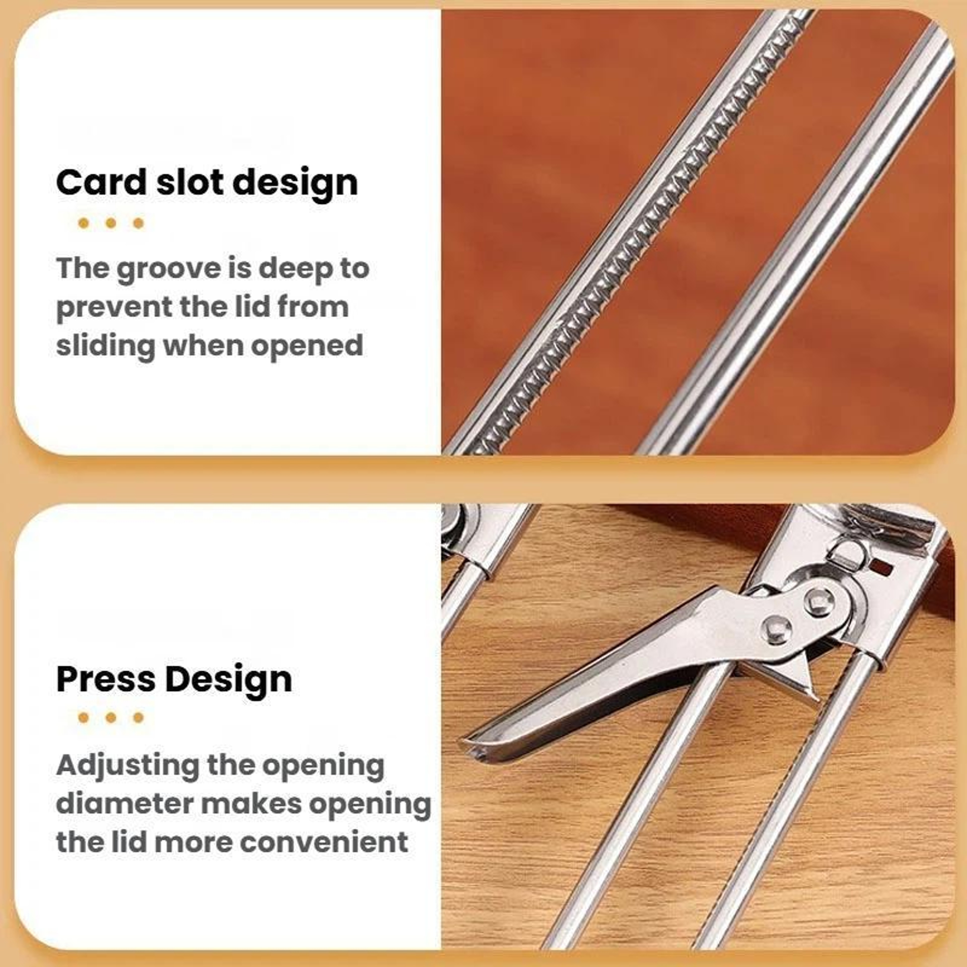 Adjustable Jar  Bottle Opener Tool With Non Slip Stainless Steel Grip 6