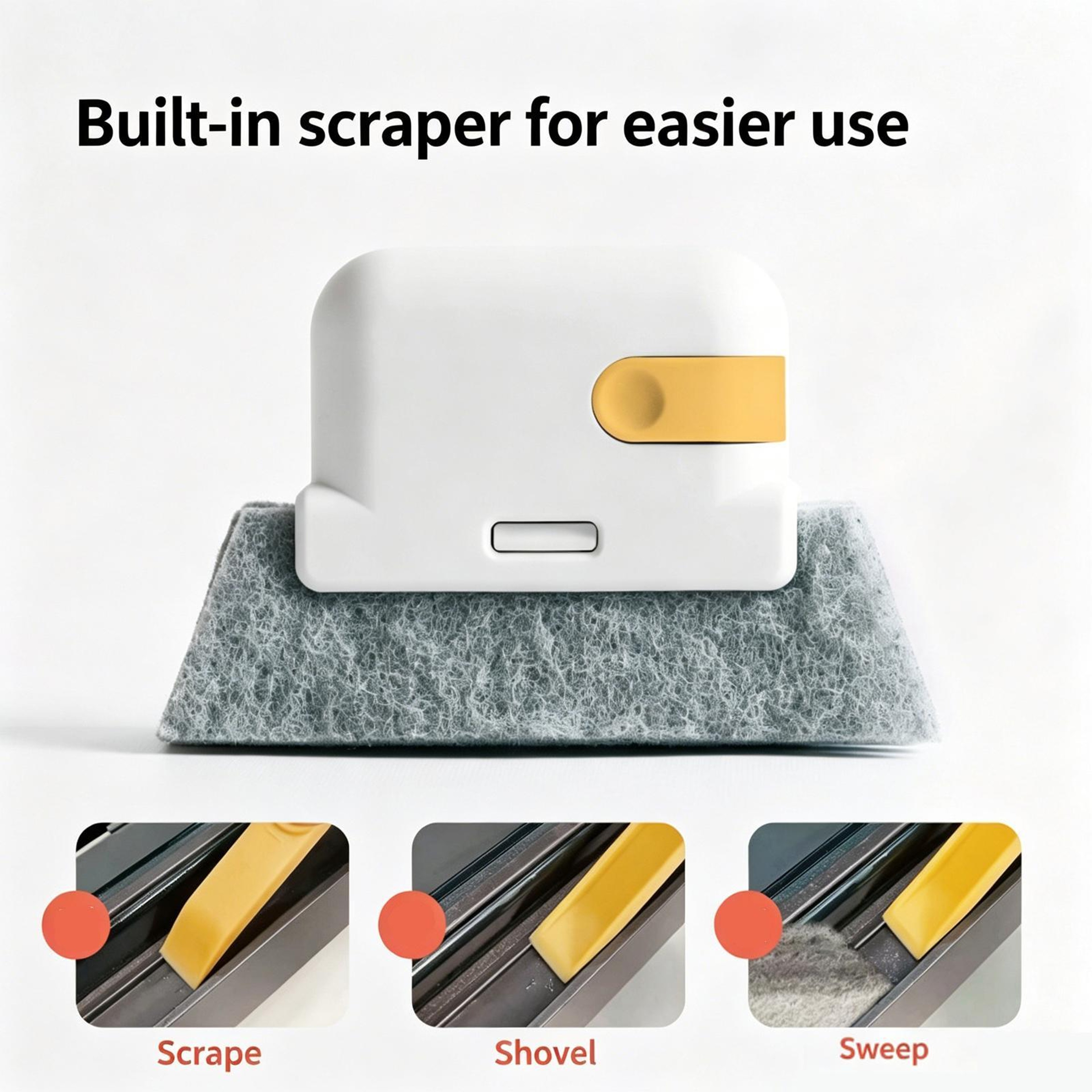 Window Track Cleaner  Crevice Cleaning Brush With Hidden Scraper 1