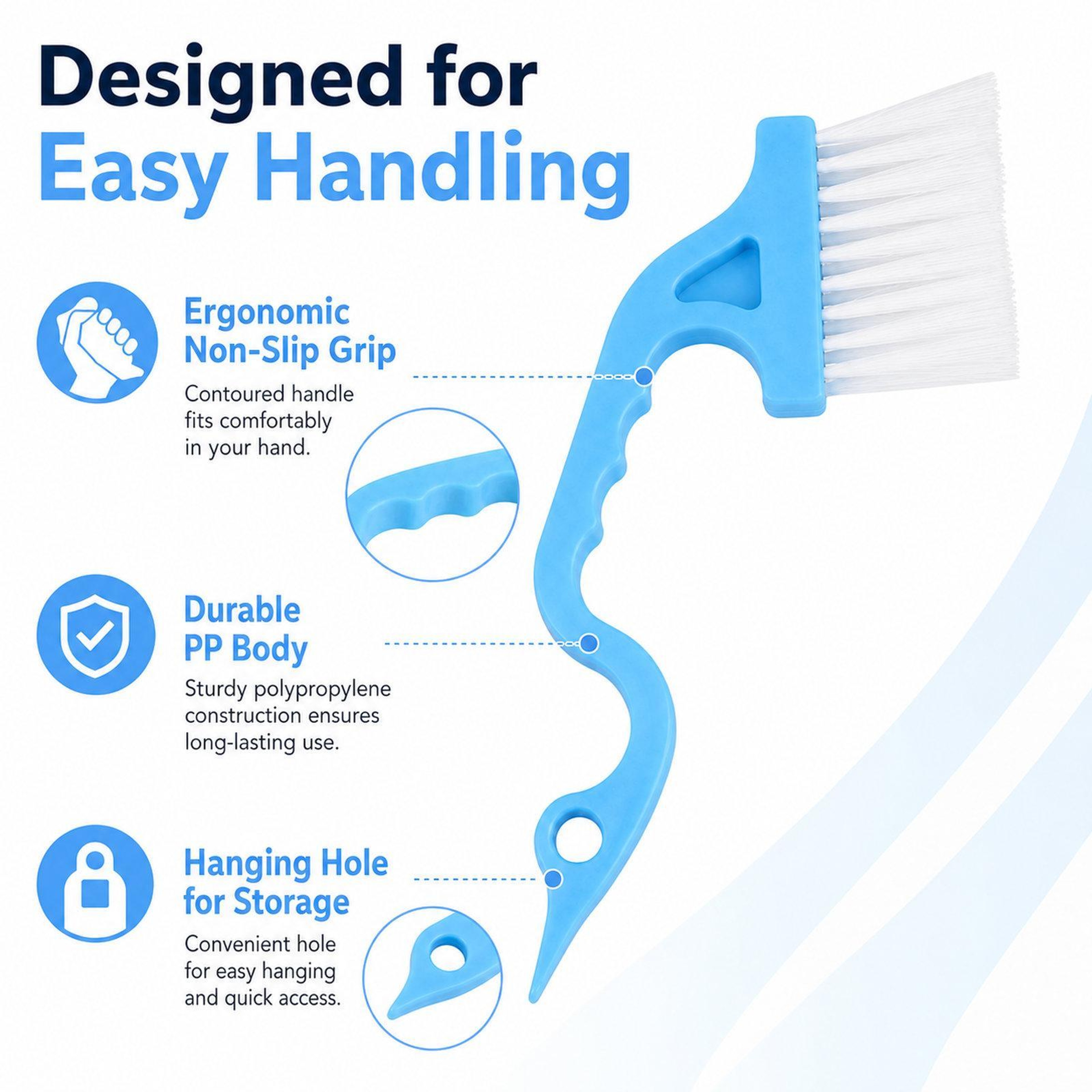 Window Track Cleaning Brush with Built In Scraper for Grooves, Gaps & Sliding Door Rails – view 4