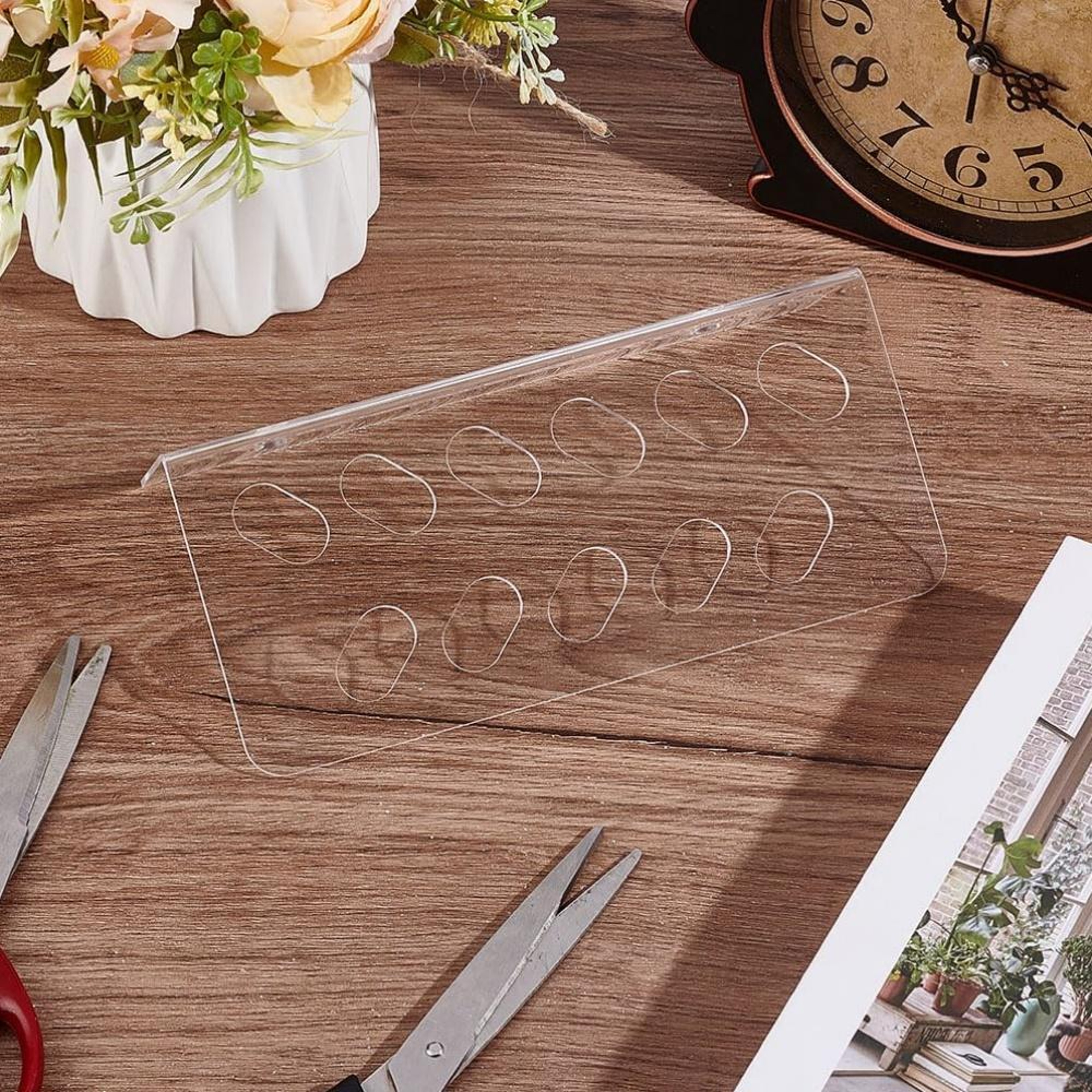 Acrylic Wall Mounted Scissor Holder Organizer For Barber  Salon Tools 5