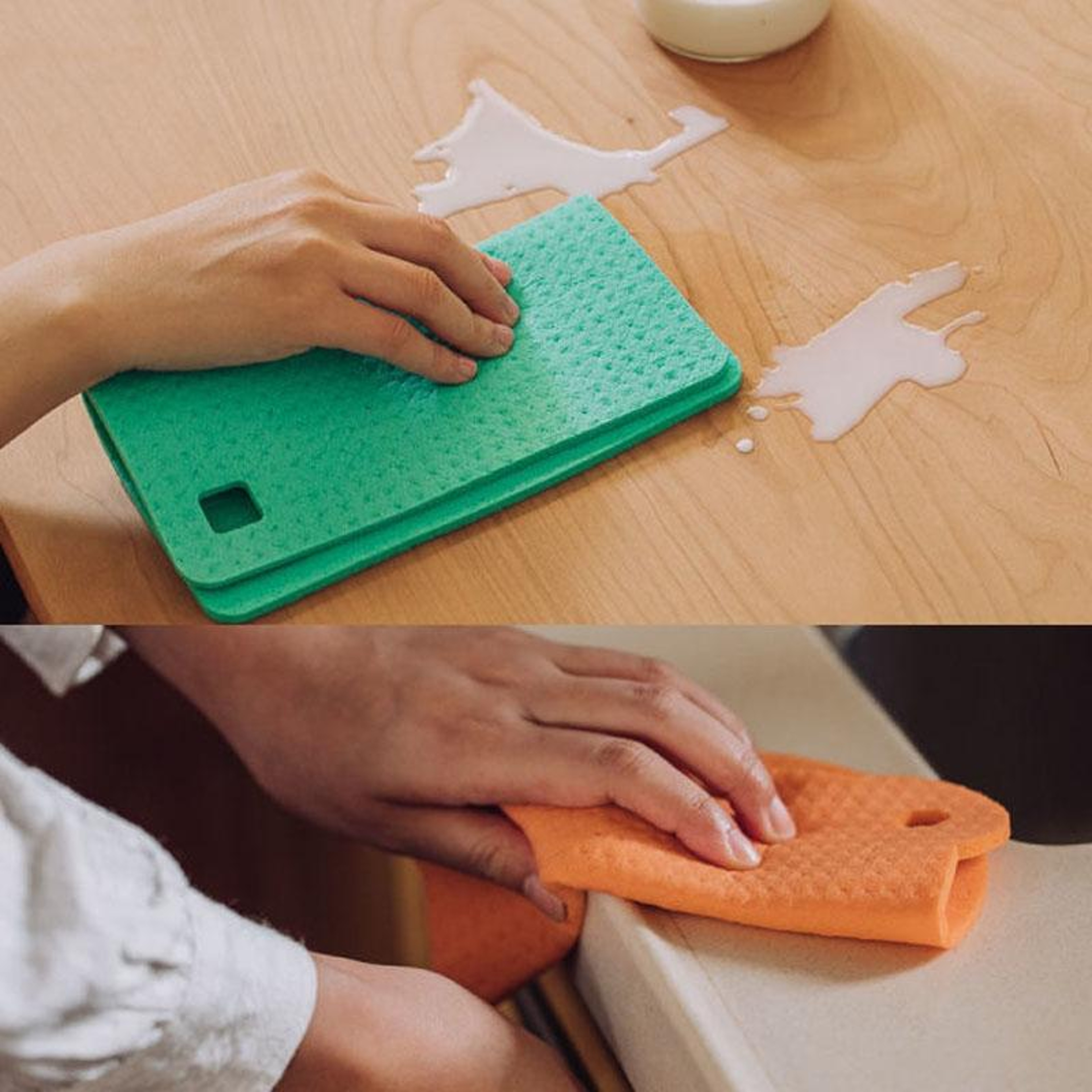 Ultra Absorbent Wood Pulp Sponge Cleaning Cloth for Kitchen Grease & Everyday Messes – view 8