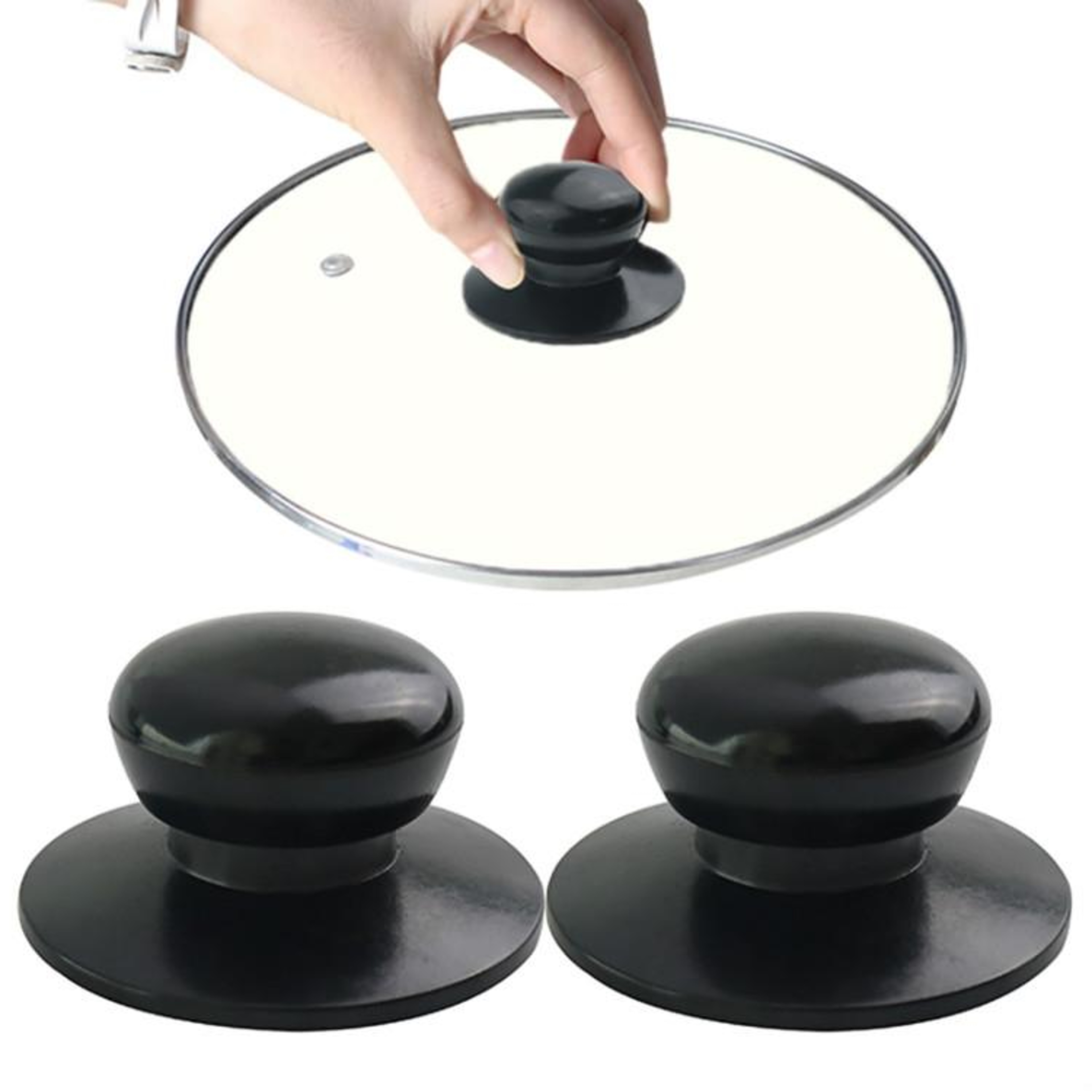 Universal Stainless Steel Pot Lid Knob Replacement Set Heat Resistant Cookware Lid Handles 4