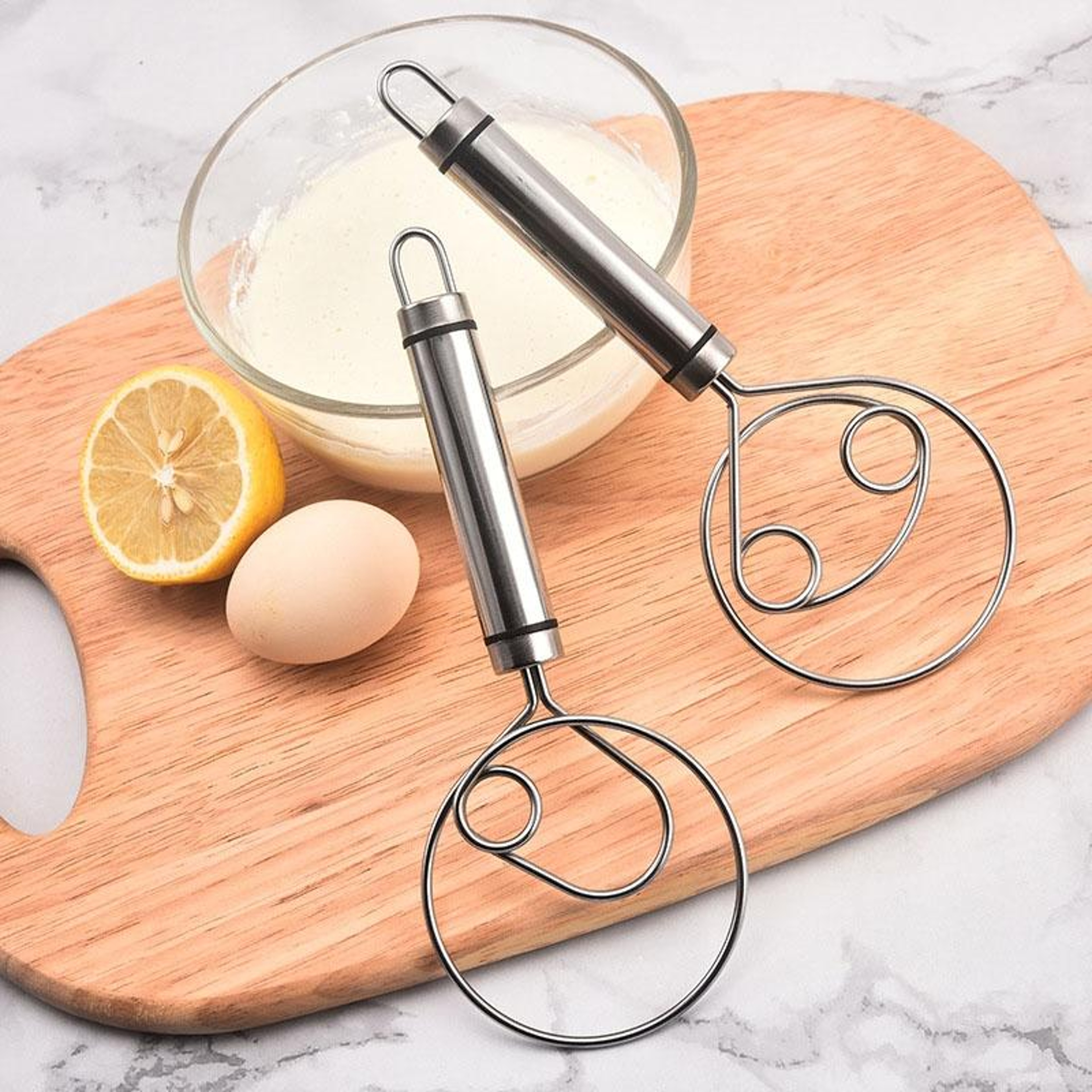 Premium Stainless Steel Dough Whisk For Bread Pasta  Baking Mixes 1