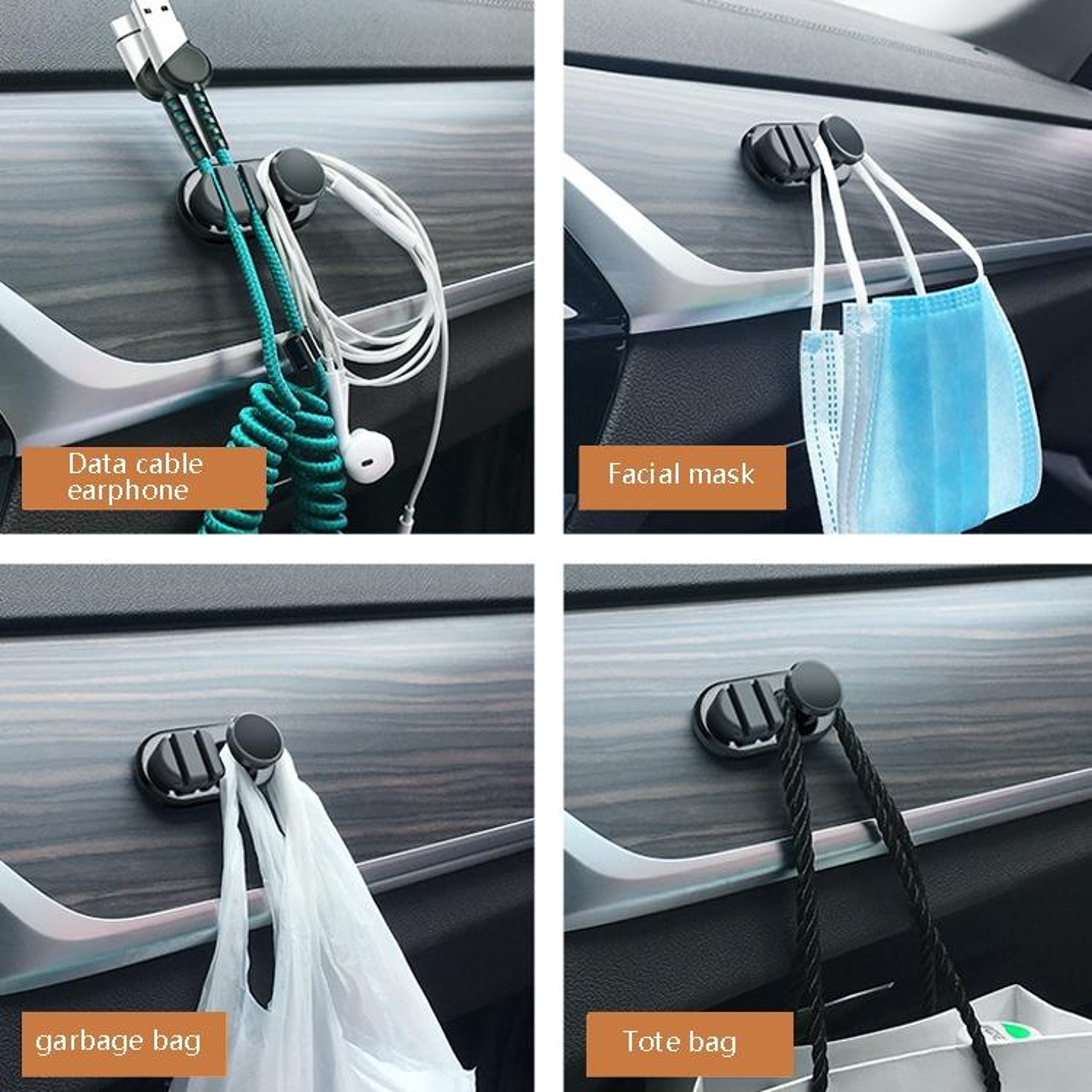 Car Cable Organizer Hooks Sticky Cord Holders For Clean Dashboard Storage 4