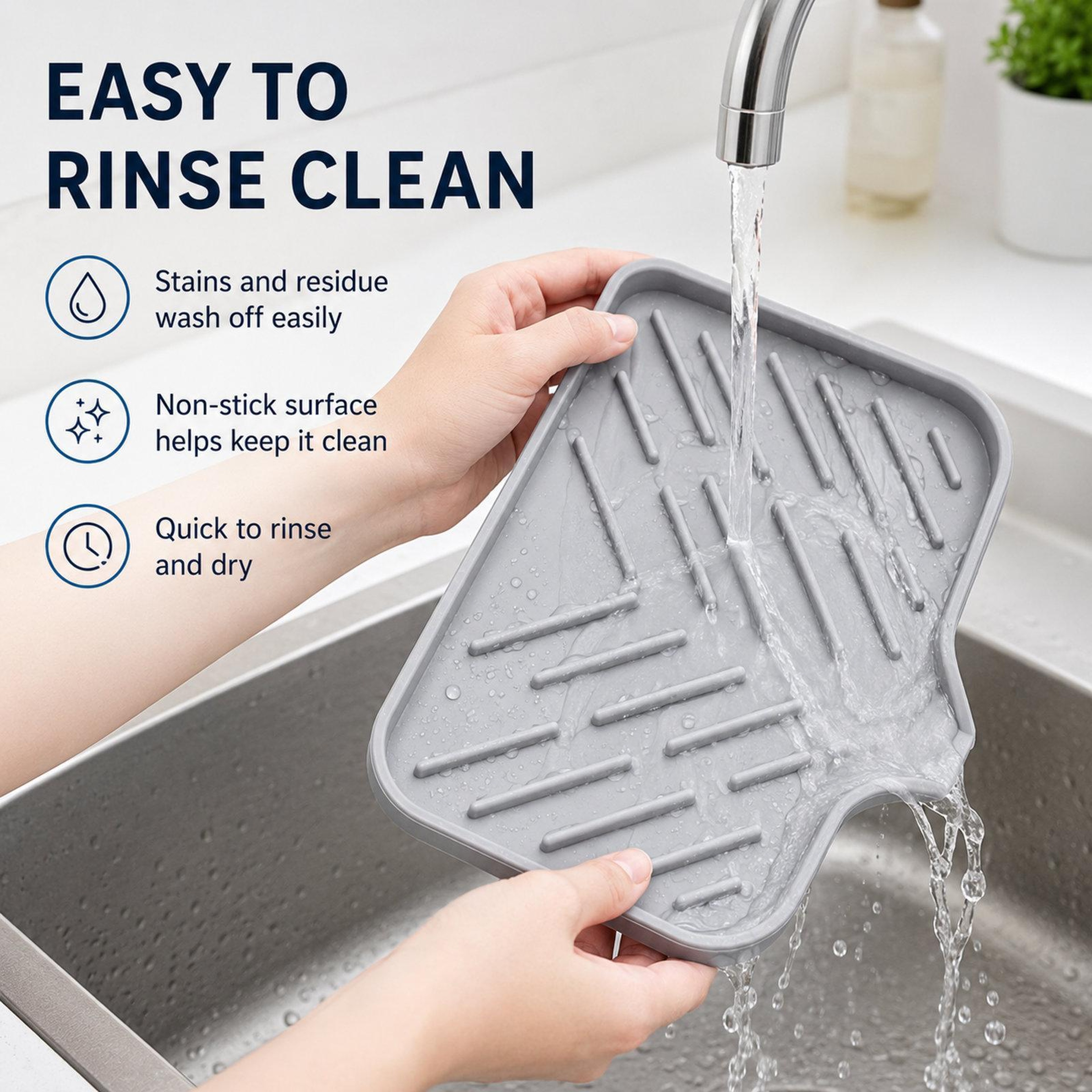 Large Silicone Sponge Holder with Drain Spout for Kitchen & Bathroom Sinks – view 5