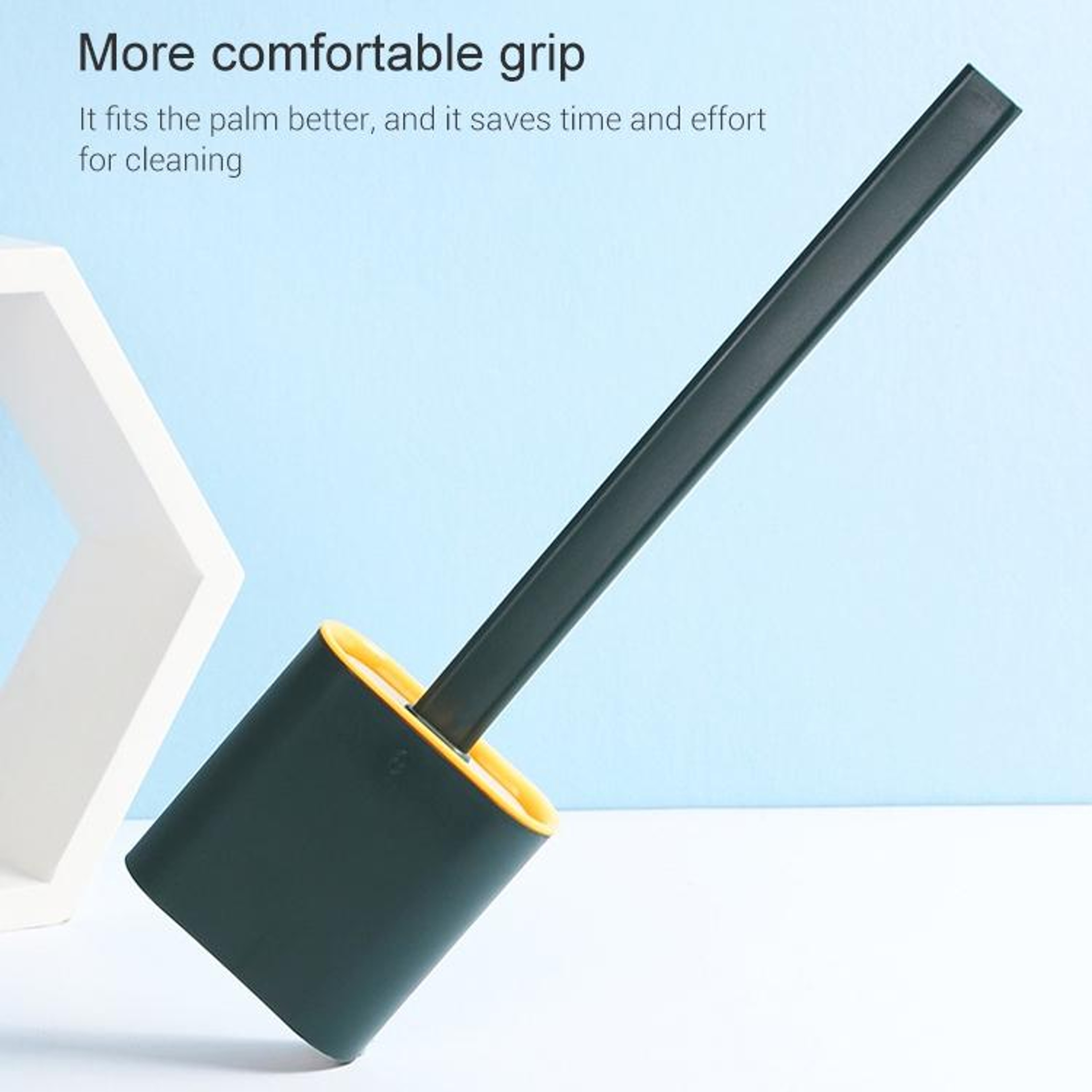 Silicone Toilet Brush With Long Handle  Deep Gap Cleaning Design 5