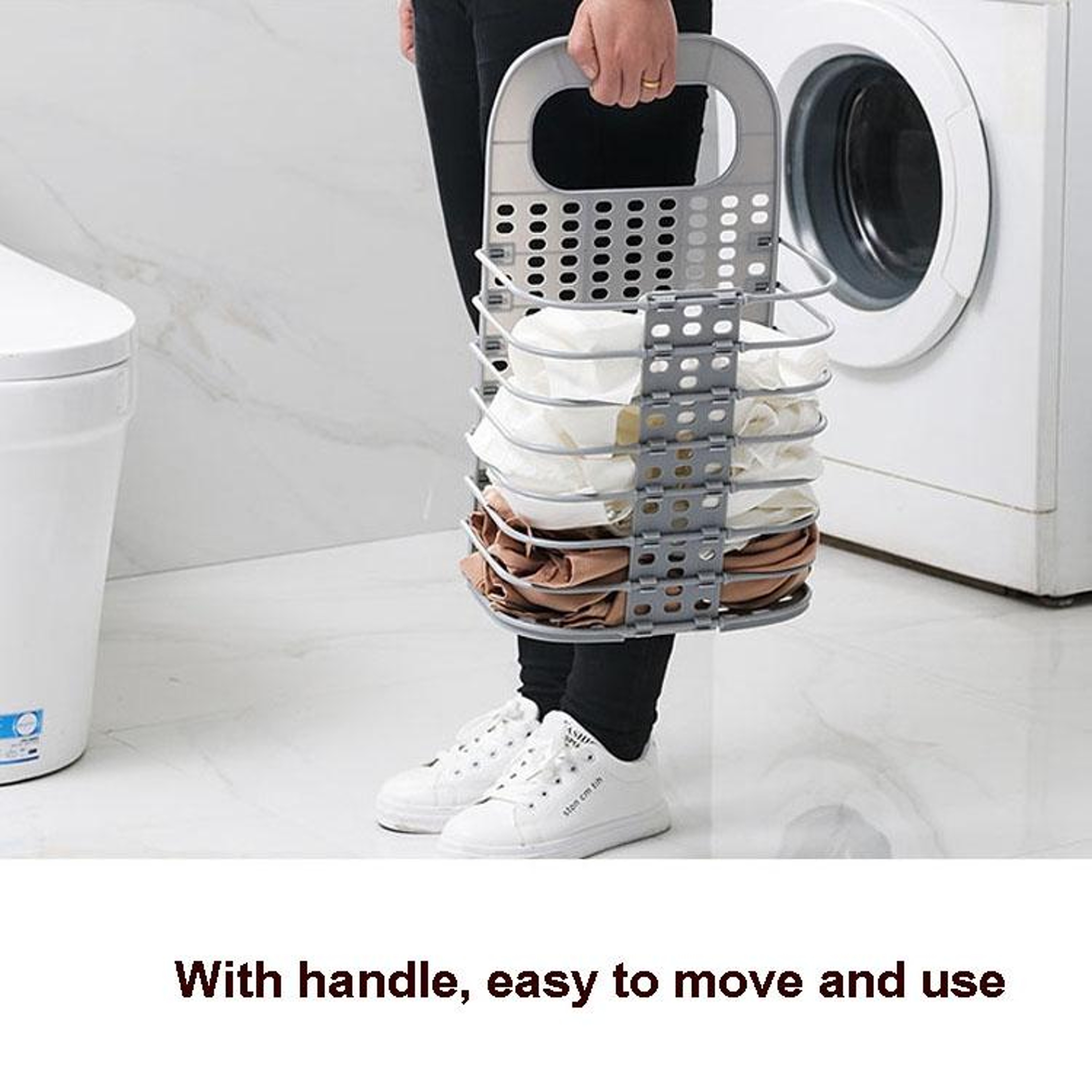SpaceSaver Wall Mounted Folding Laundry Basket  Toy Storage Organizer 2