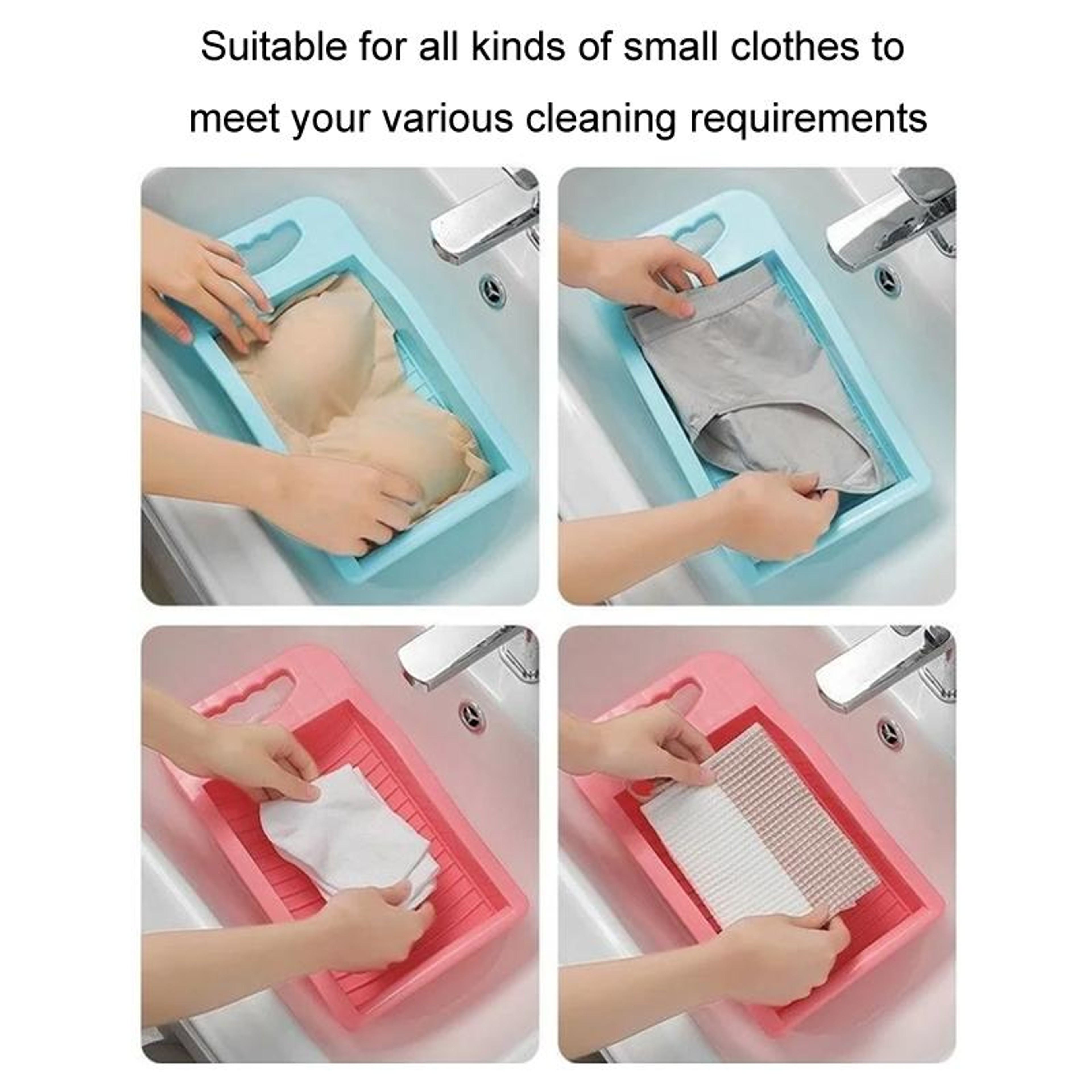 Portable Laundry Washboard for Socks & Underwear Compact Hand Washing Board with Soap Handle – view 8