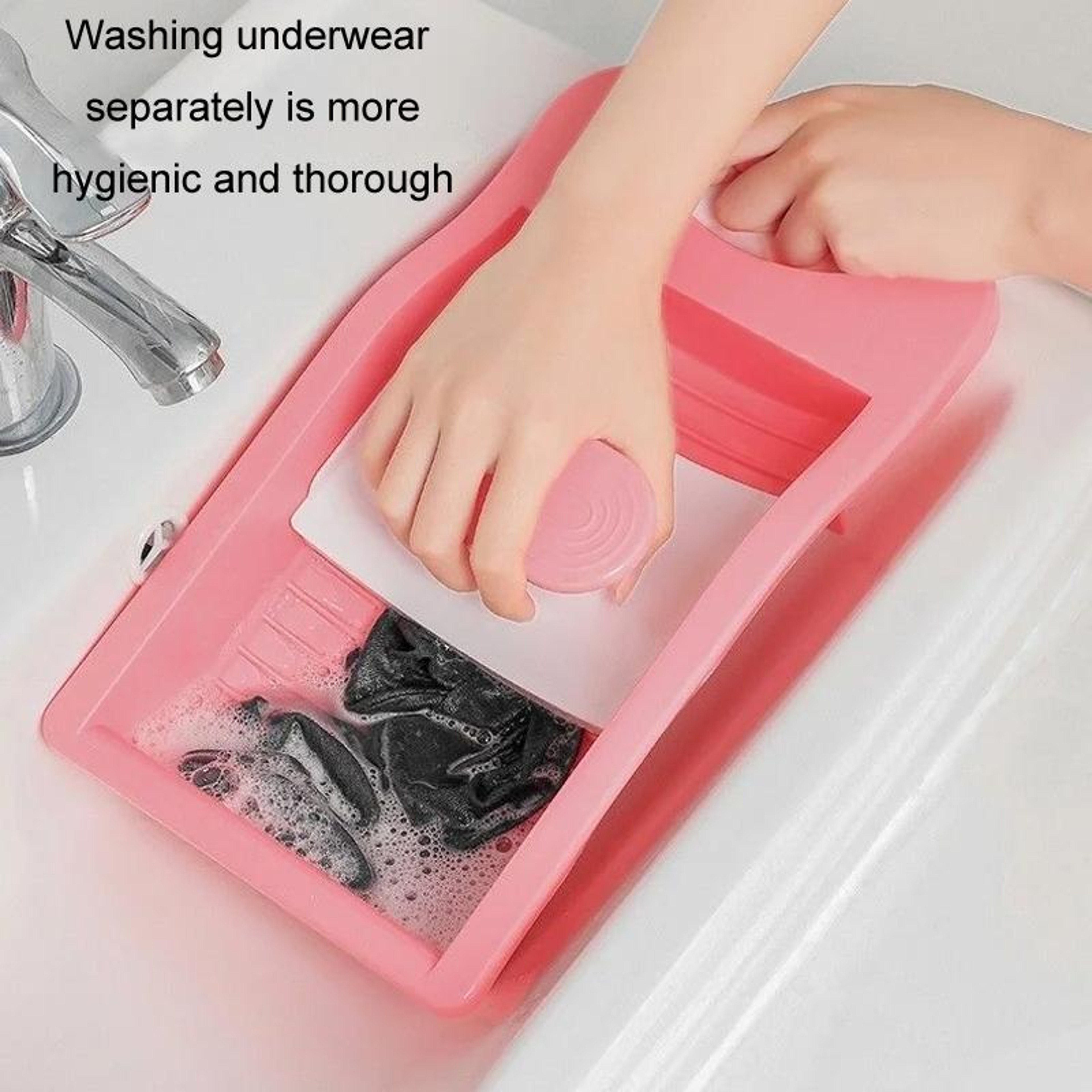 Portable Laundry Washboard for Socks & Underwear Compact Hand Washing Board with Soap Handle – view 10