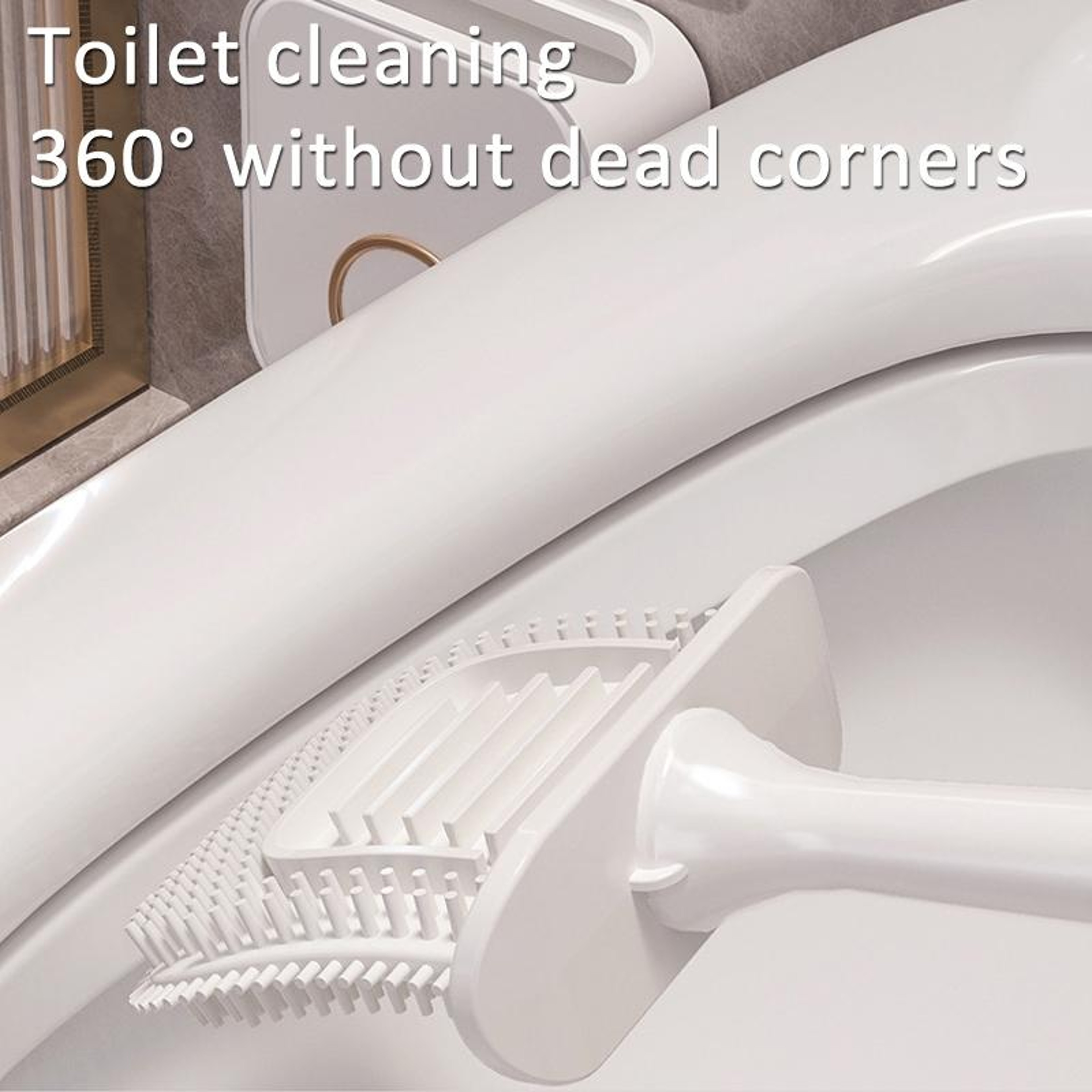 Wall Mounted Toilet Brush Holder Set Odorless Bathroom Cleaning Kit With Lid 5