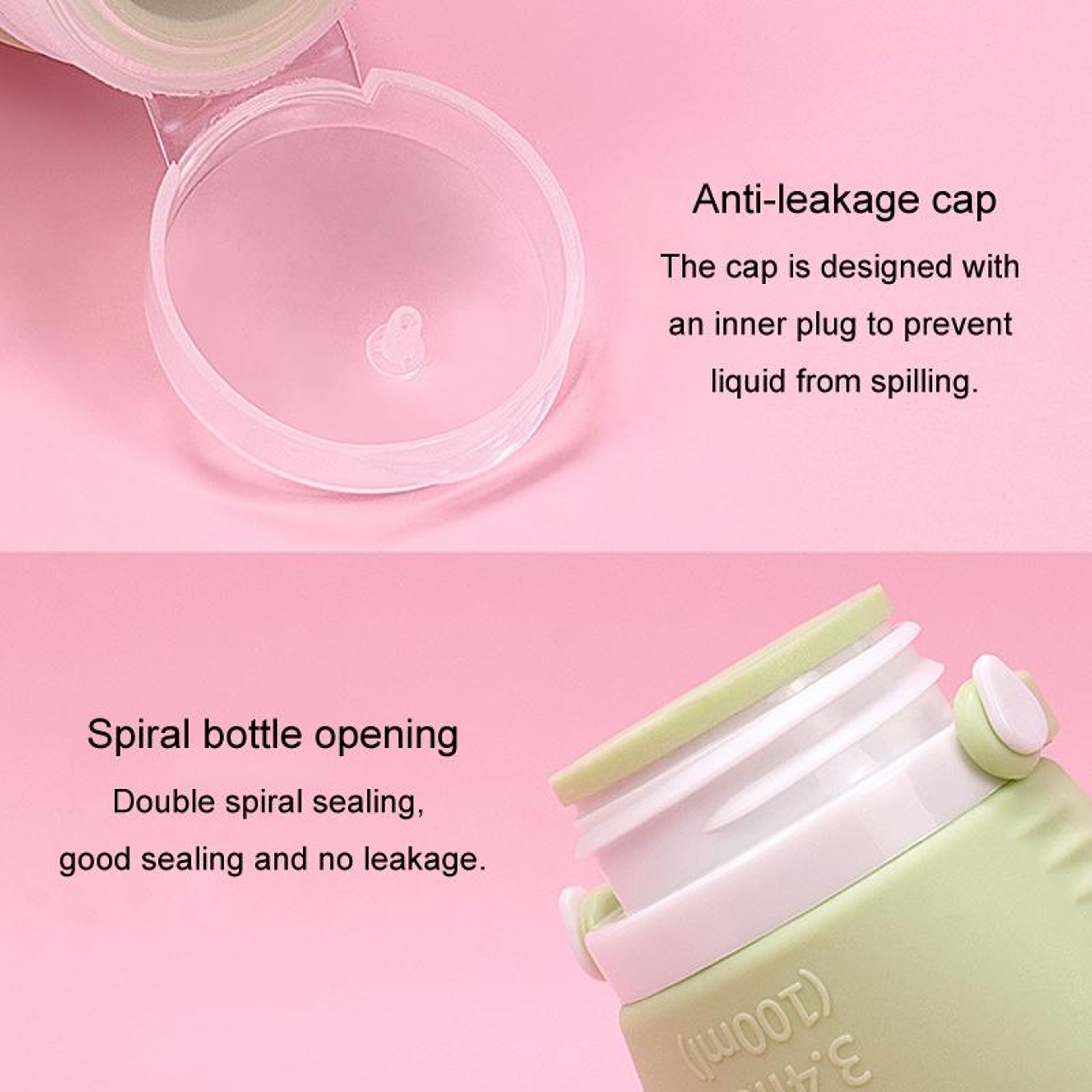 Silicone Travel Dispenser Bottle with Massage Brush for Shampoo & Lotion Portable – view 11