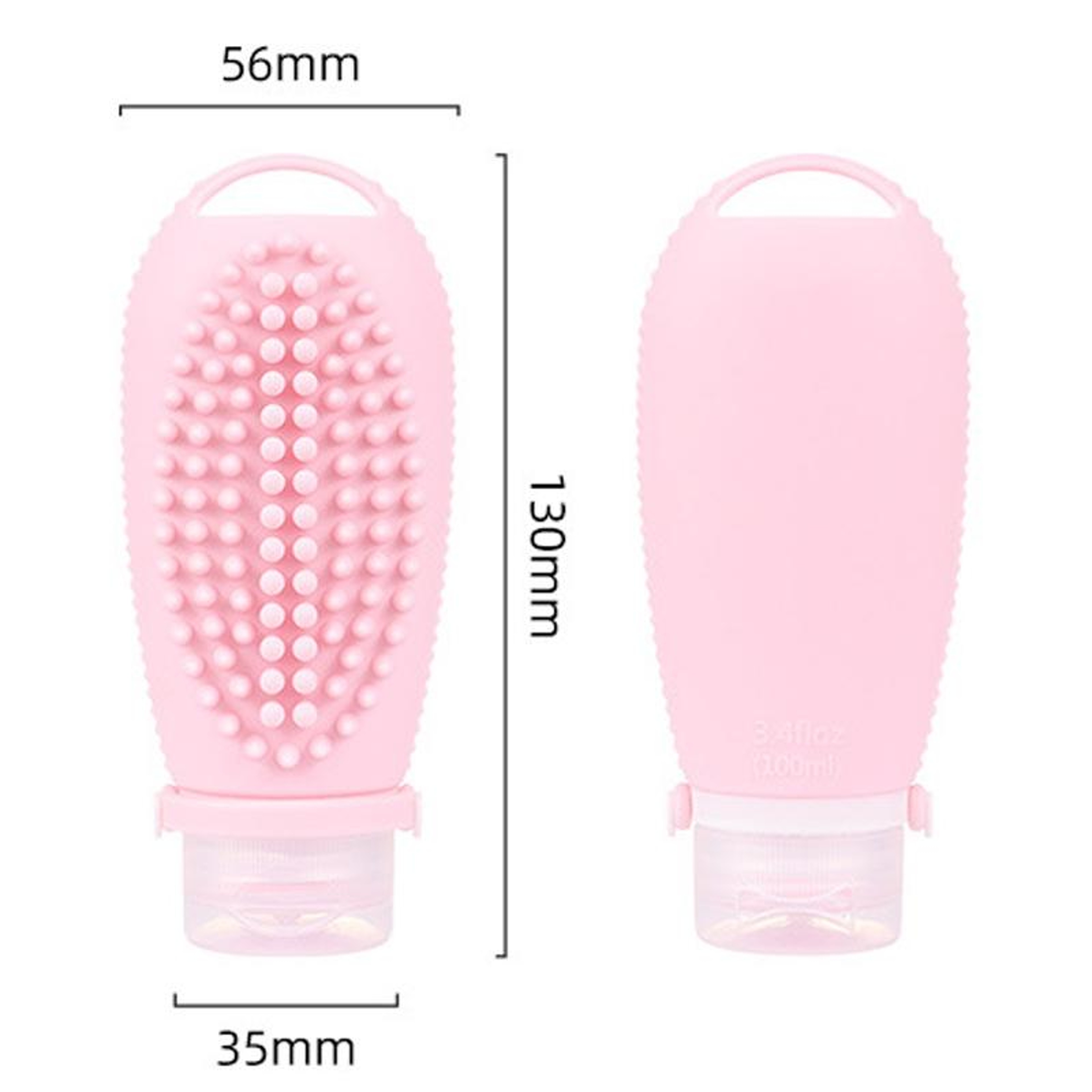 Silicone Travel Dispenser Bottle with Massage Brush for Shampoo & Lotion Portable – view 5