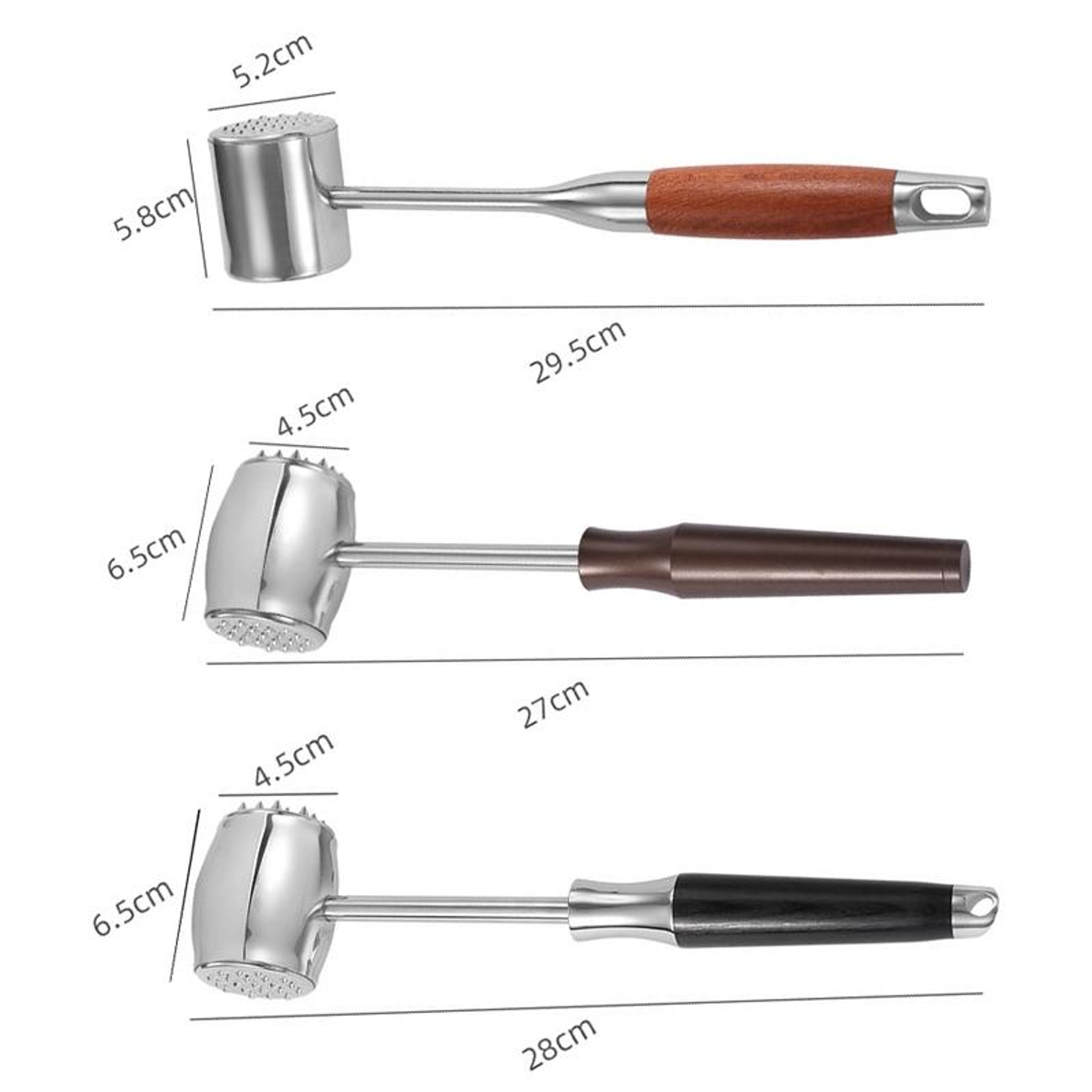 Stainless Steel Meat Tenderizer Hammer Double Sided Beef Mallet Kitchen Tool 8