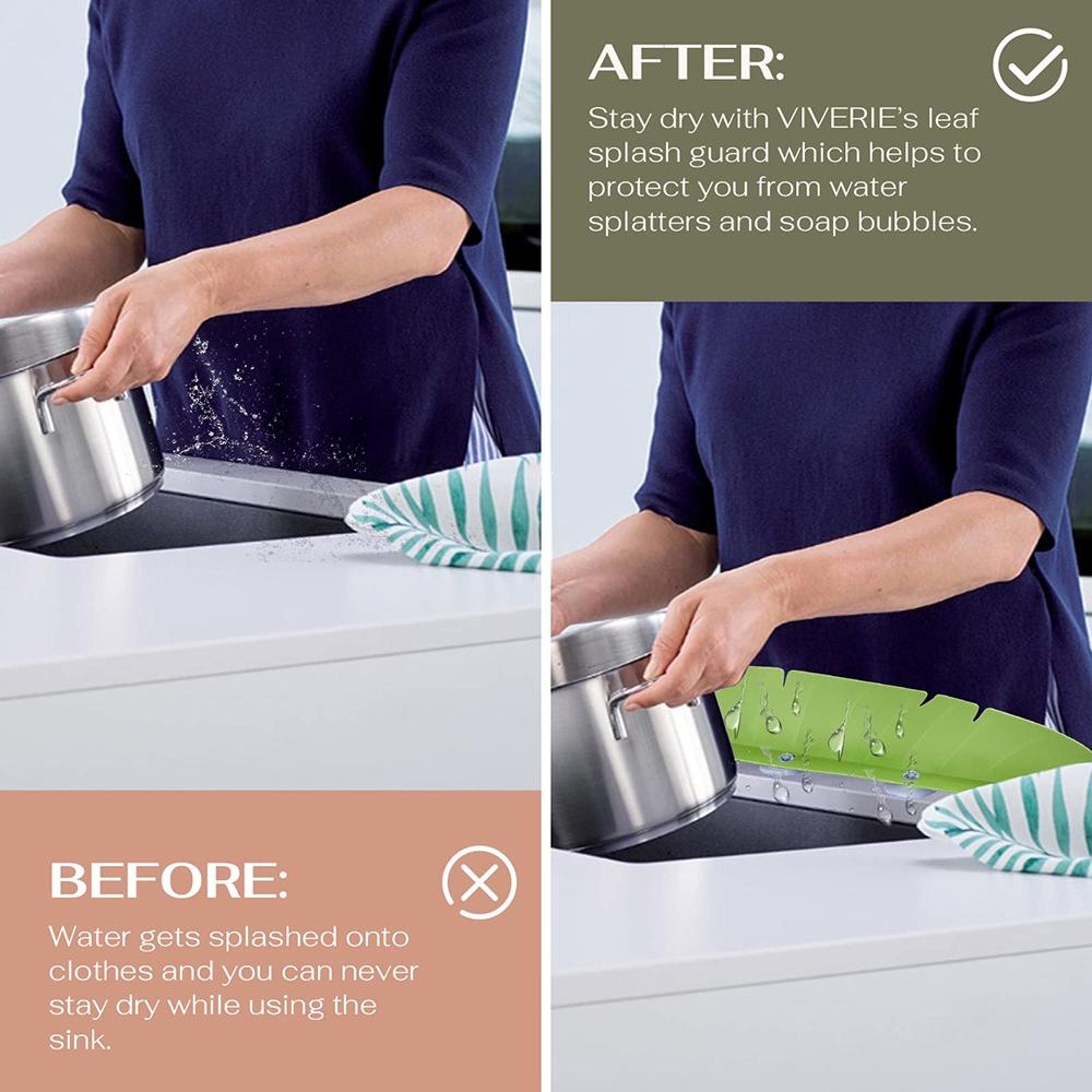 Leaf Shaped Silicone Kitchen Sink Splash Guard Water Deflector Suction Cup Anti Splash Protector 2
