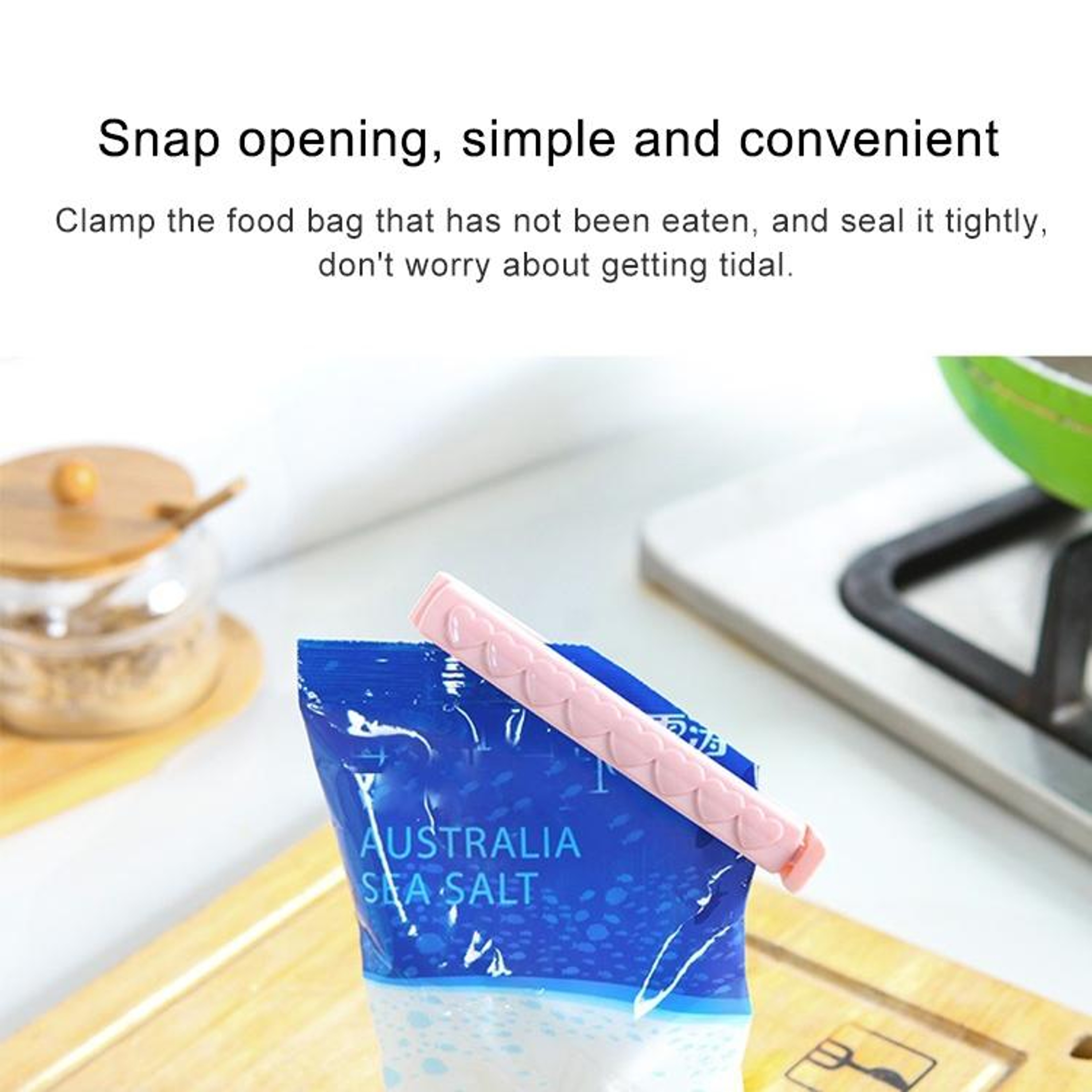 Heart Shaped Food Bag Sealer Clips Reusable Kitchen Snack Storage Clips 3