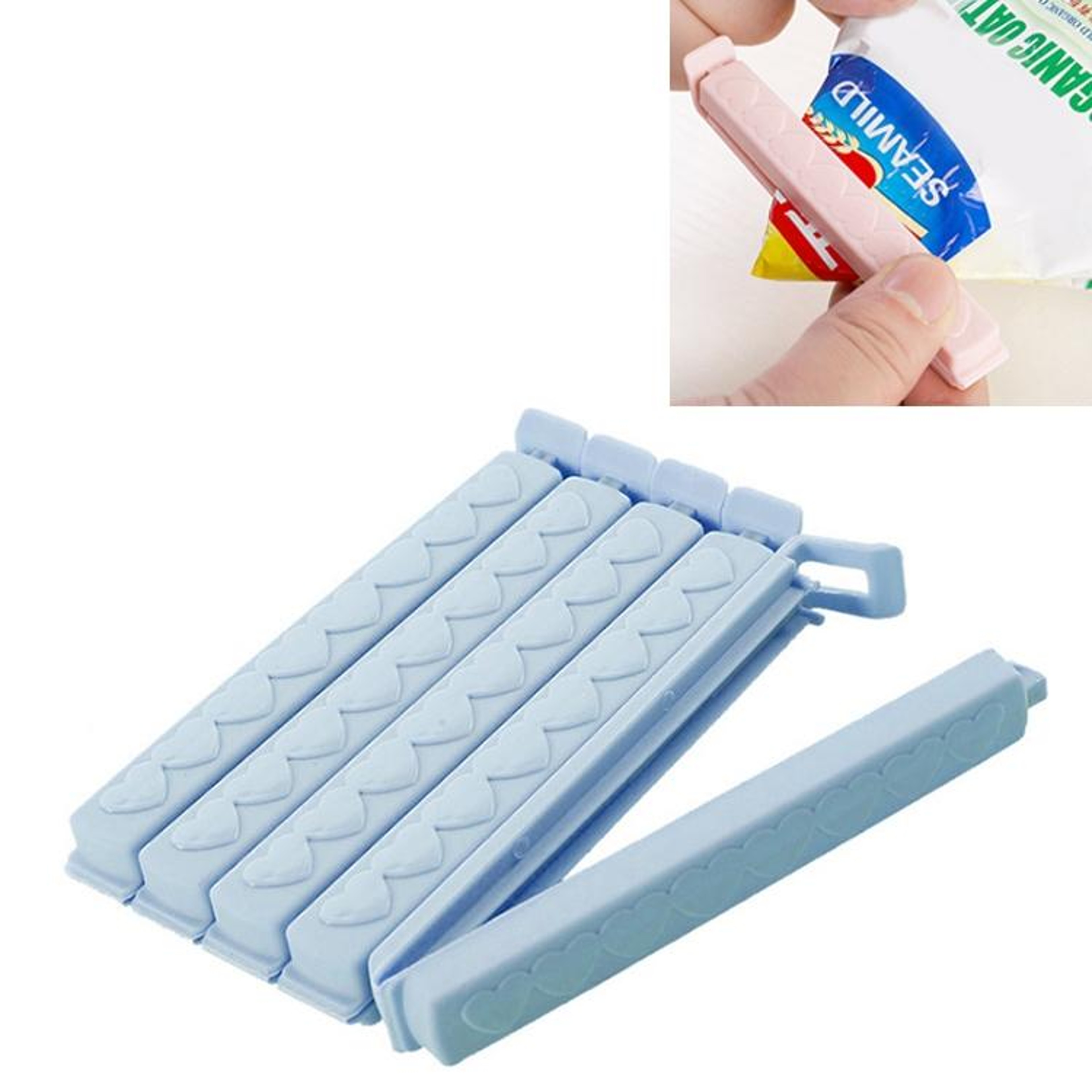 Heart Shaped Food Bag Sealer Clips Reusable Kitchen Snack Storage Clips 8