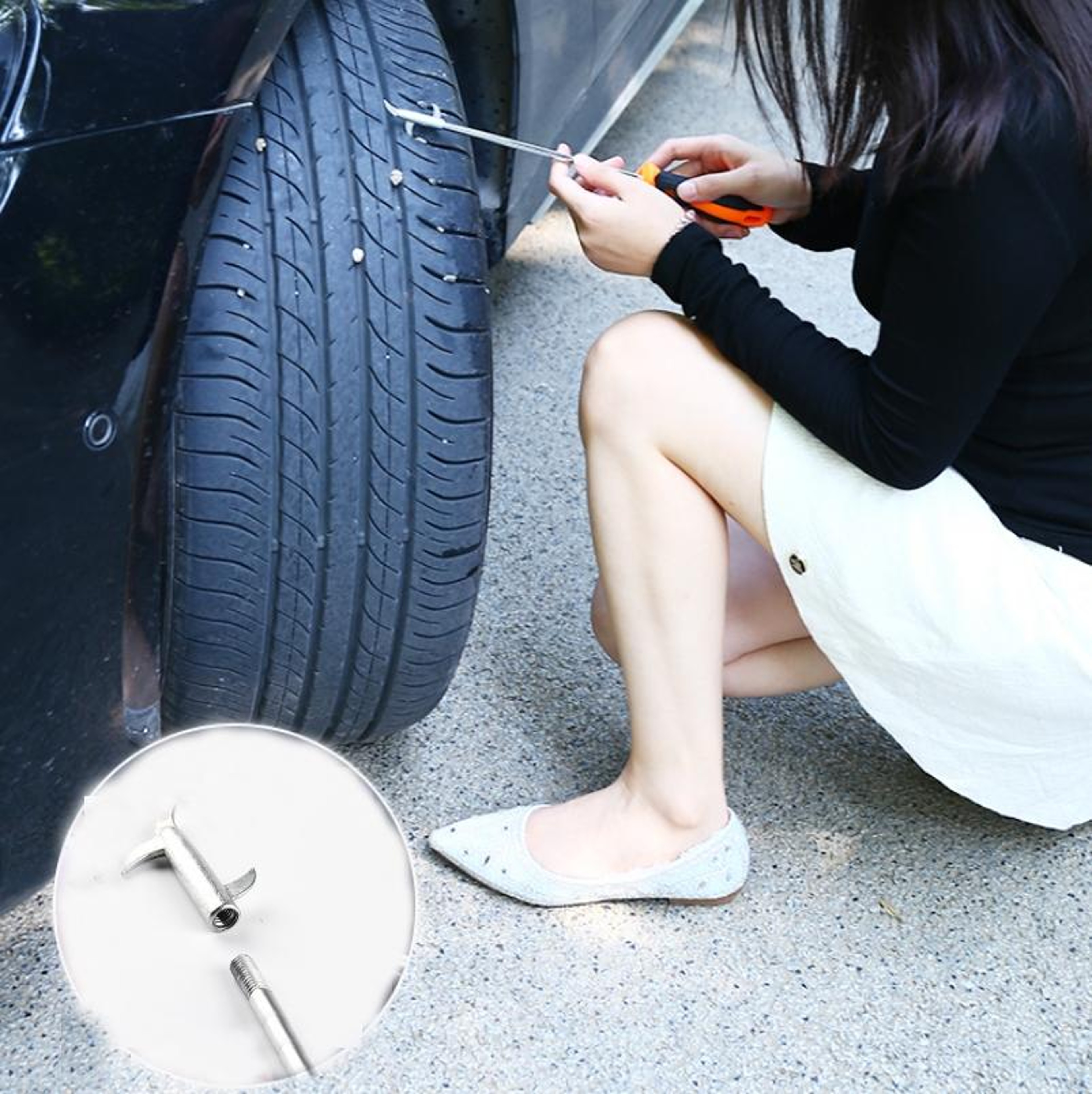 TreadGuard Pro Tire Stone Removal Tool with Built In Screwdriver & Tire Groove Cleaner – view 5