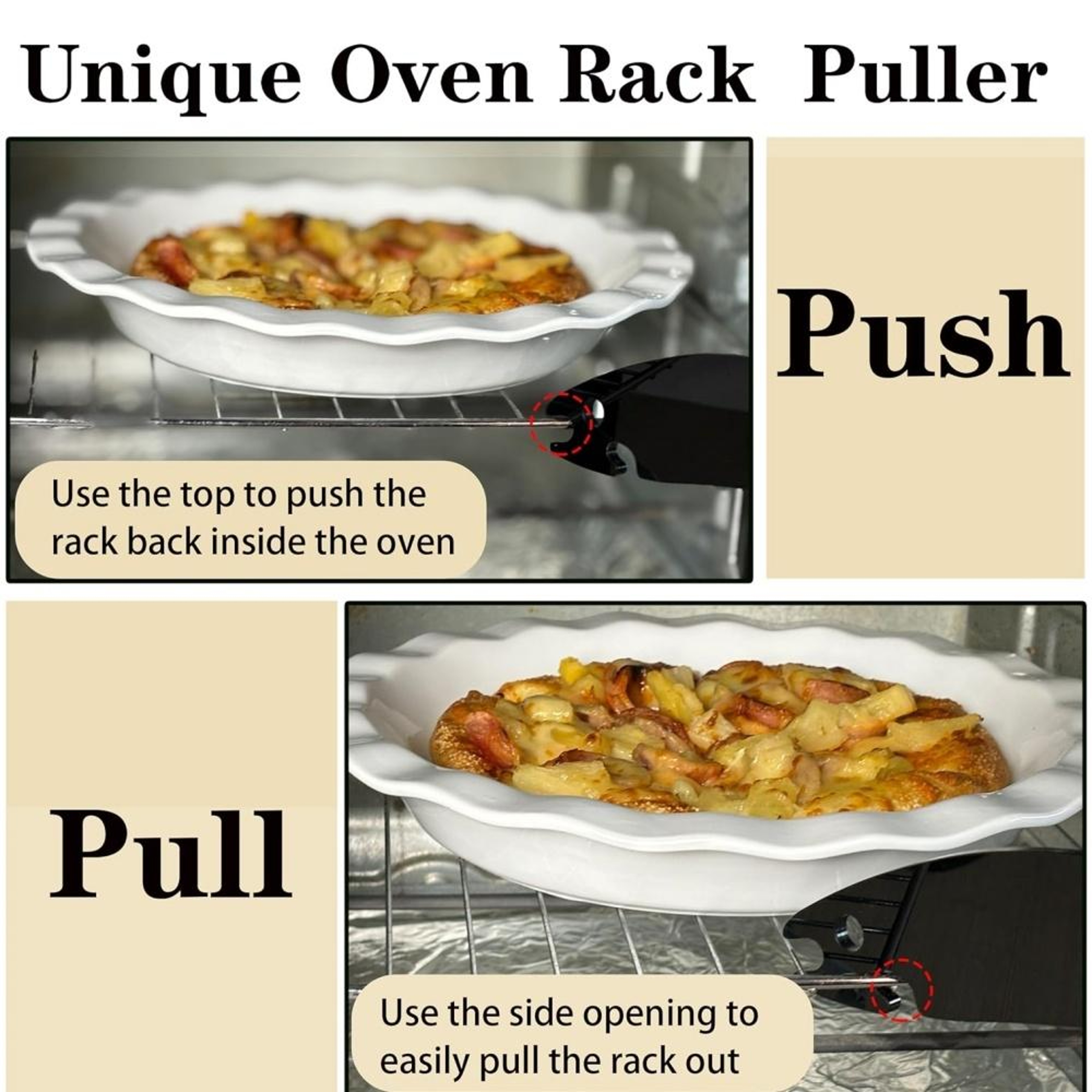 FishGrip Heat Resistant Oven Rack Puller Tool For Safe Baking  Cooking 5