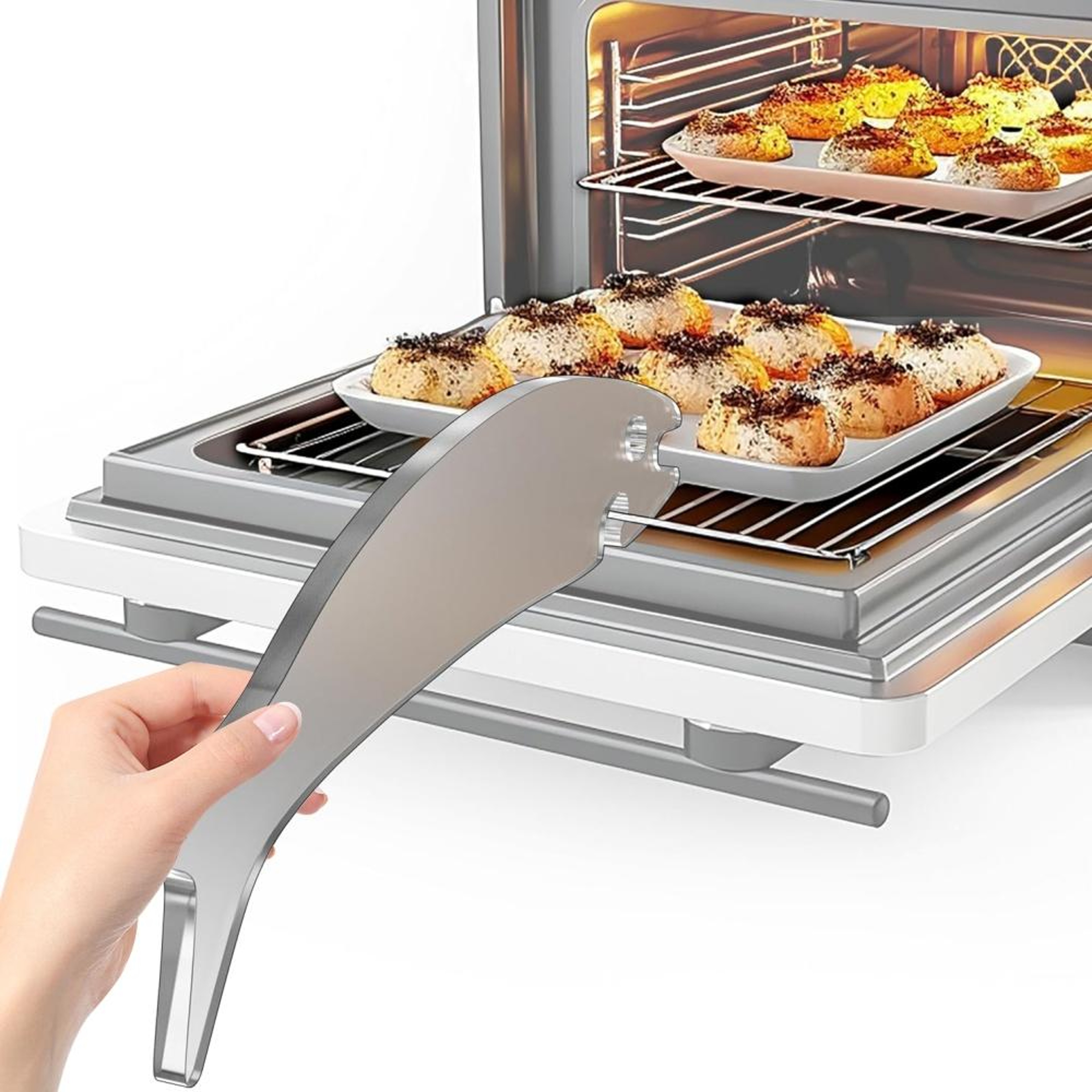 FishGrip Heat Resistant Oven Rack Puller Tool For Safe Baking  Cooking 6