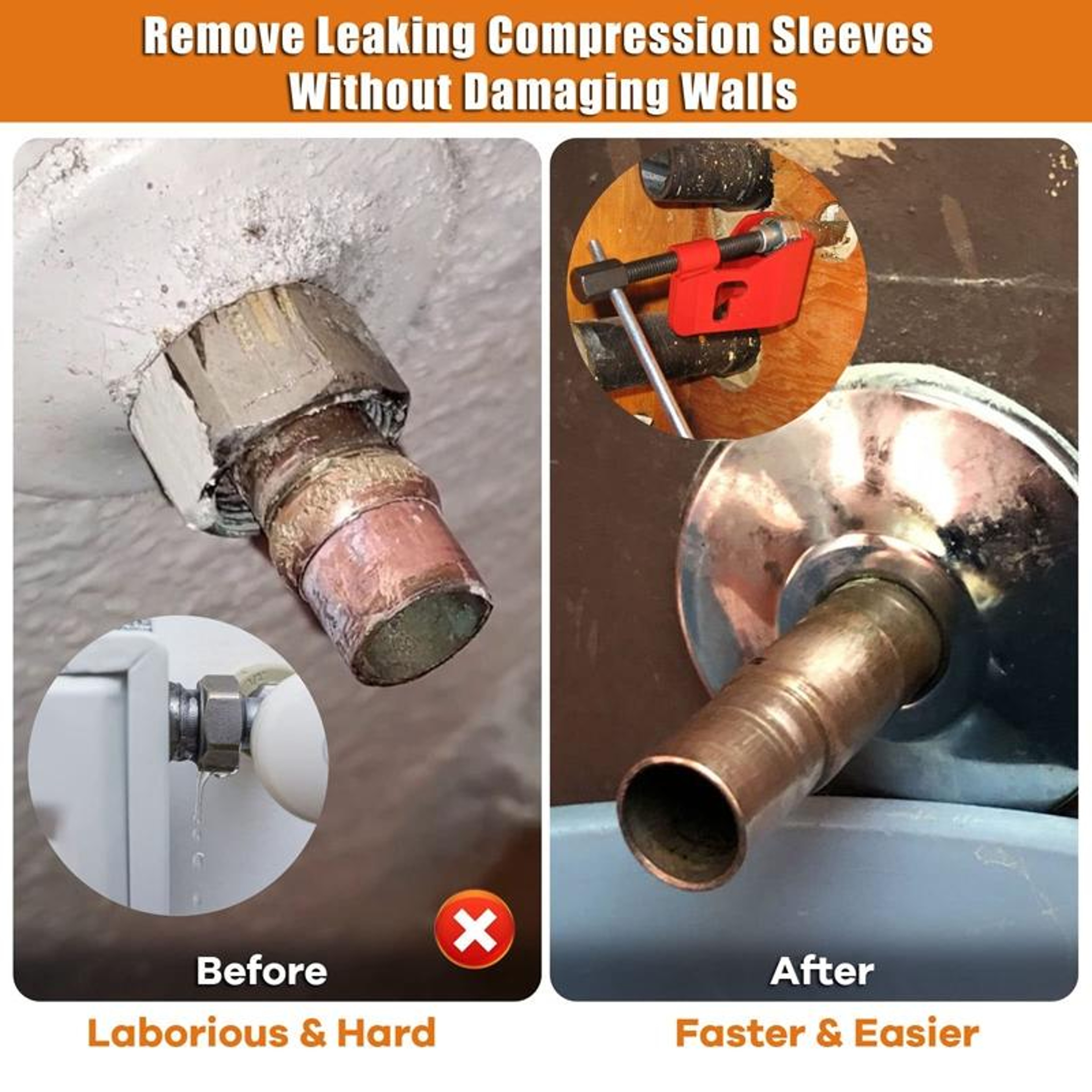 Heavy Duty Compression Sleeve Puller Tool for Automotive Pipe Repair – view 7