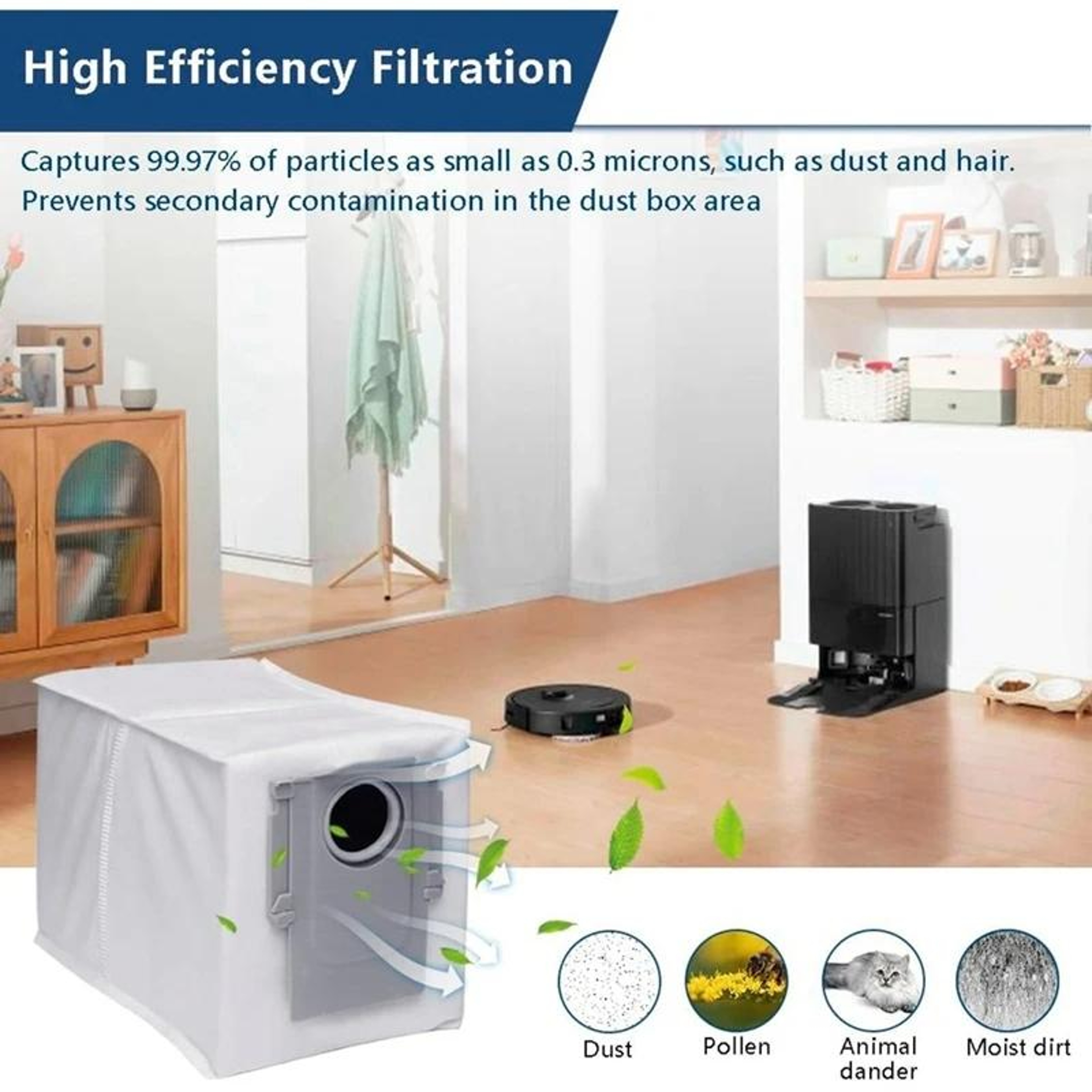 Non Woven Dust Bag Replacement for Auto Empty Robot Vacuums – view 5