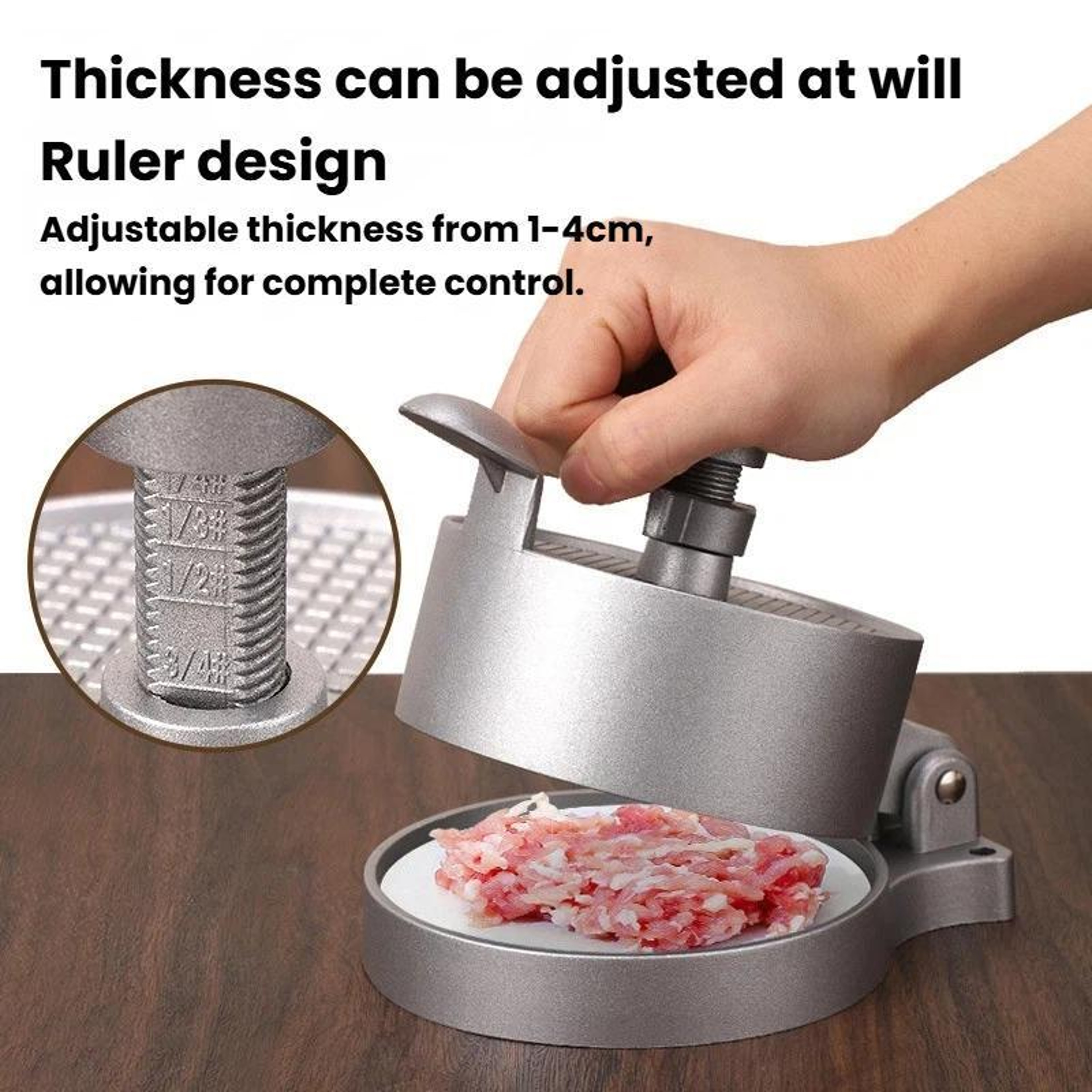 Adjustable Spring-Loaded Hamburger Patty Press Mold for Perfect Homemade Burgers – view 2