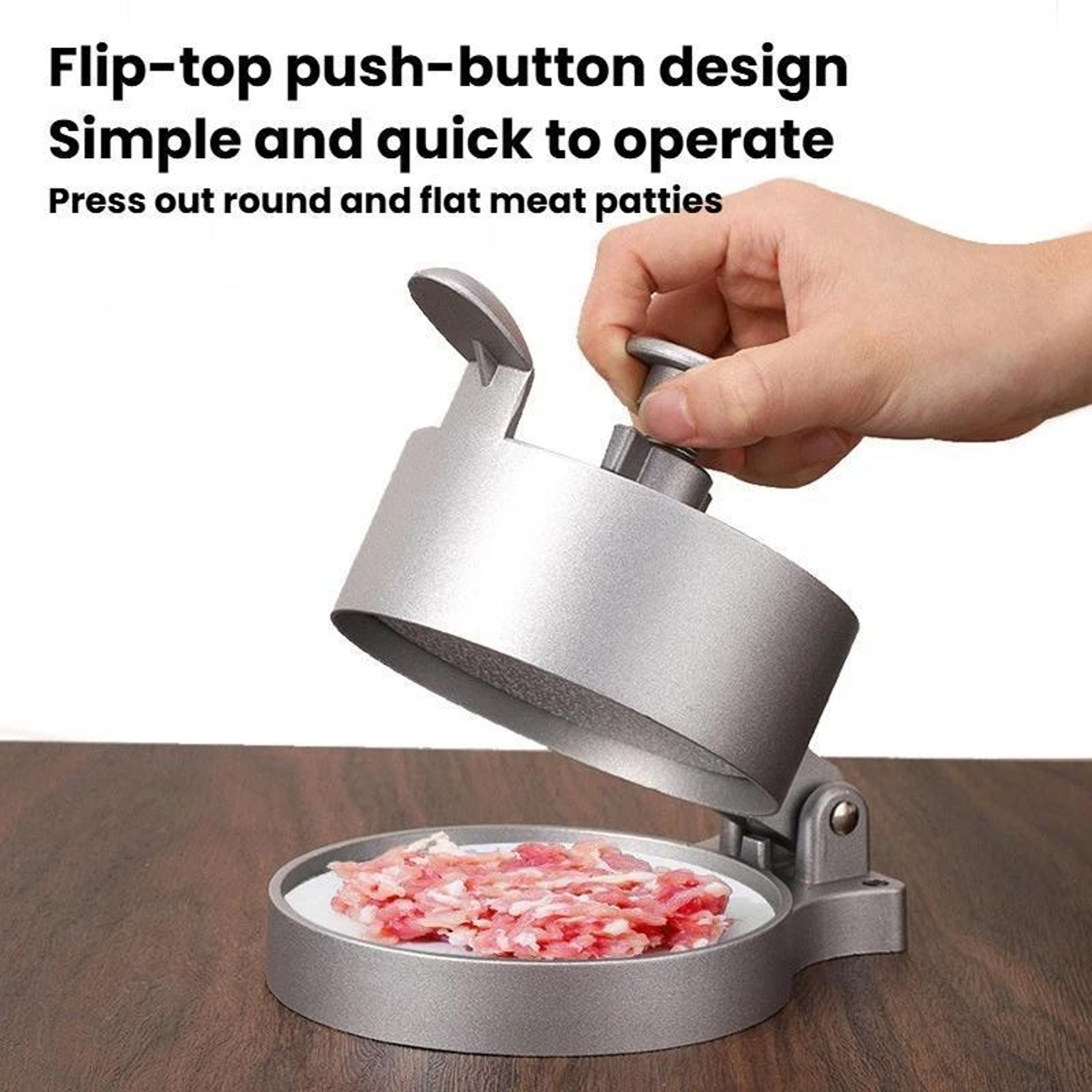 Adjustable Spring-Loaded Hamburger Patty Press Mold for Perfect Homemade Burgers – view 4