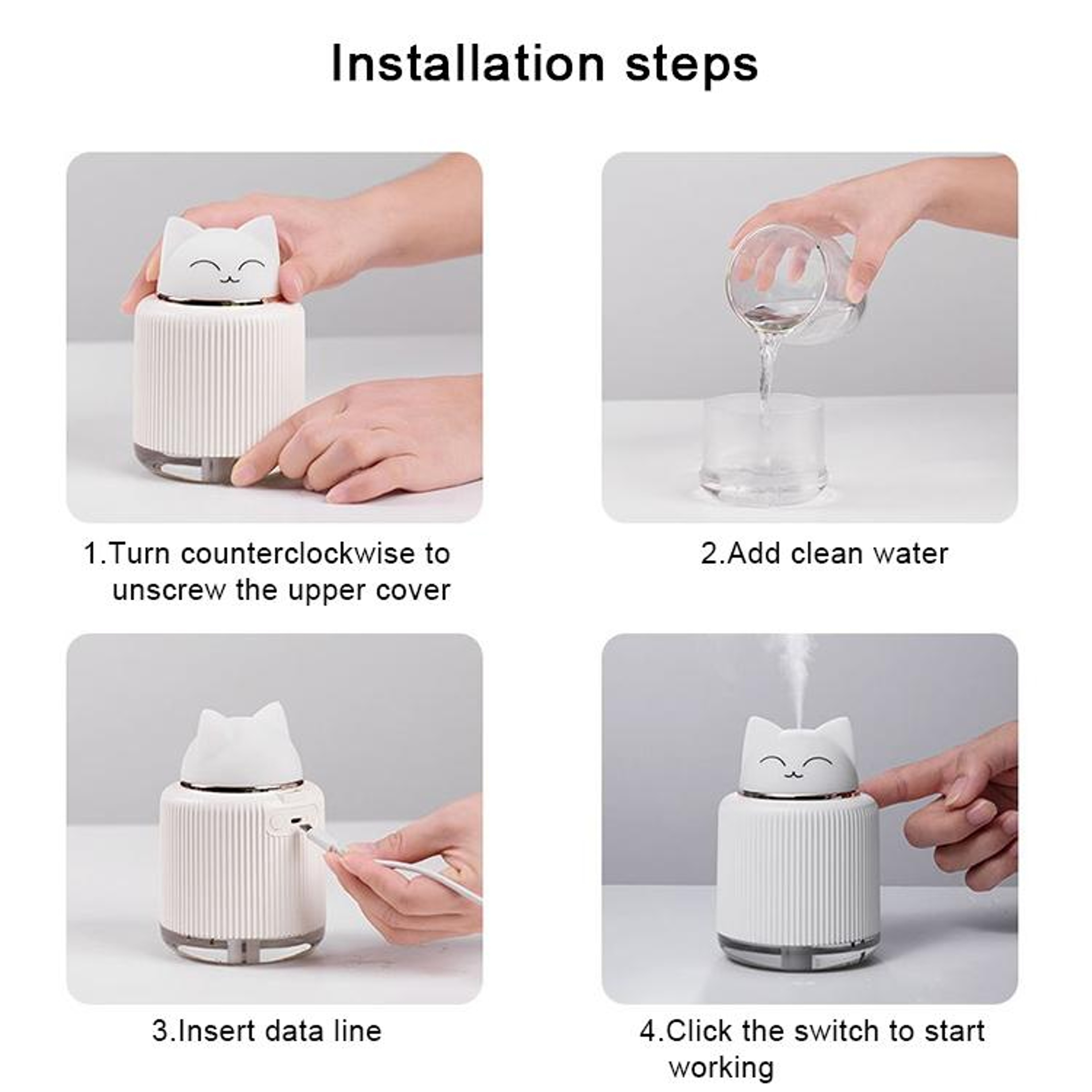 Mini Humidifier Night Light Bedside Lamp For Bedroom Comfort 9