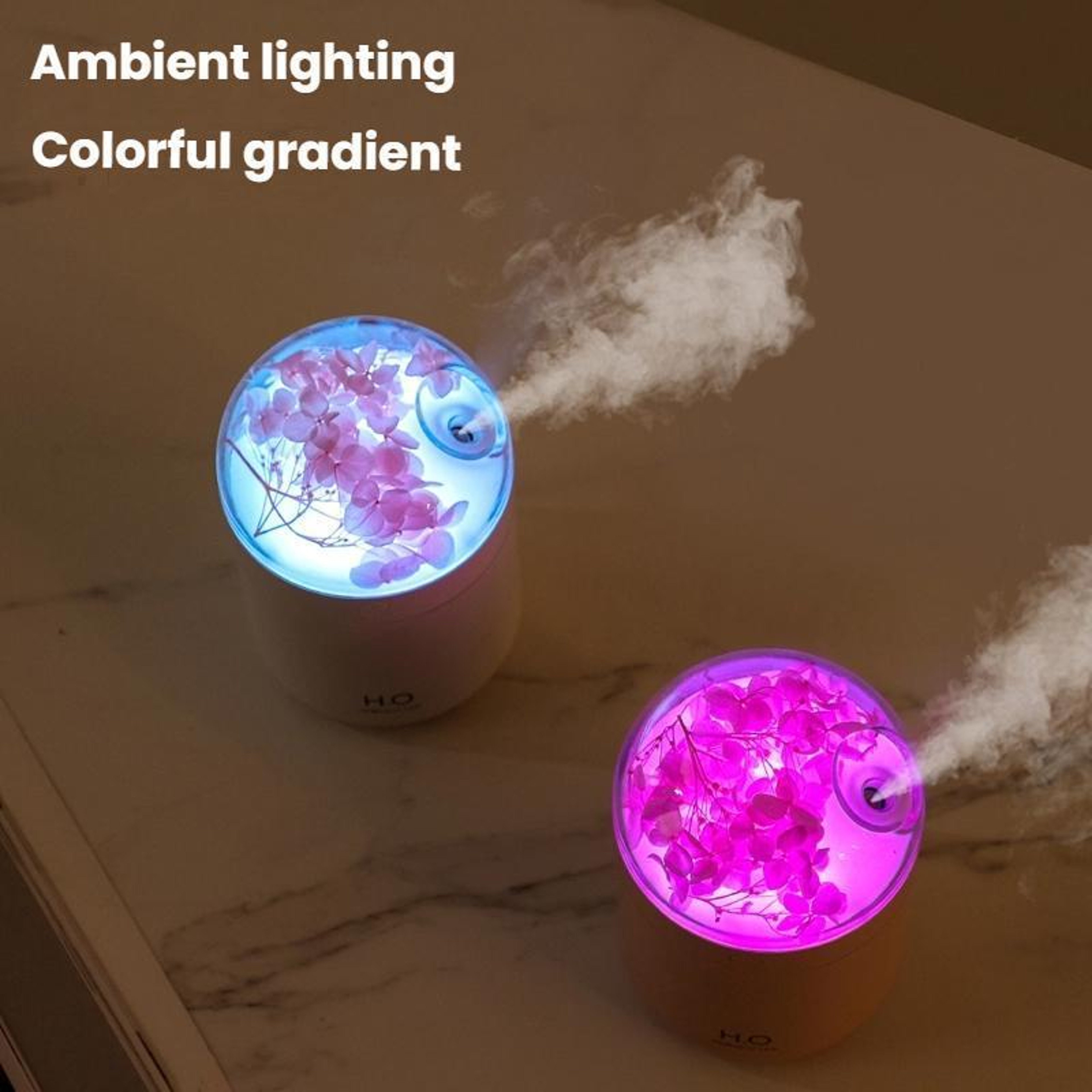 Flower USB Mini Humidifier Aroma Diffuser For Desktop Bedroom Portable Air Hydration 6