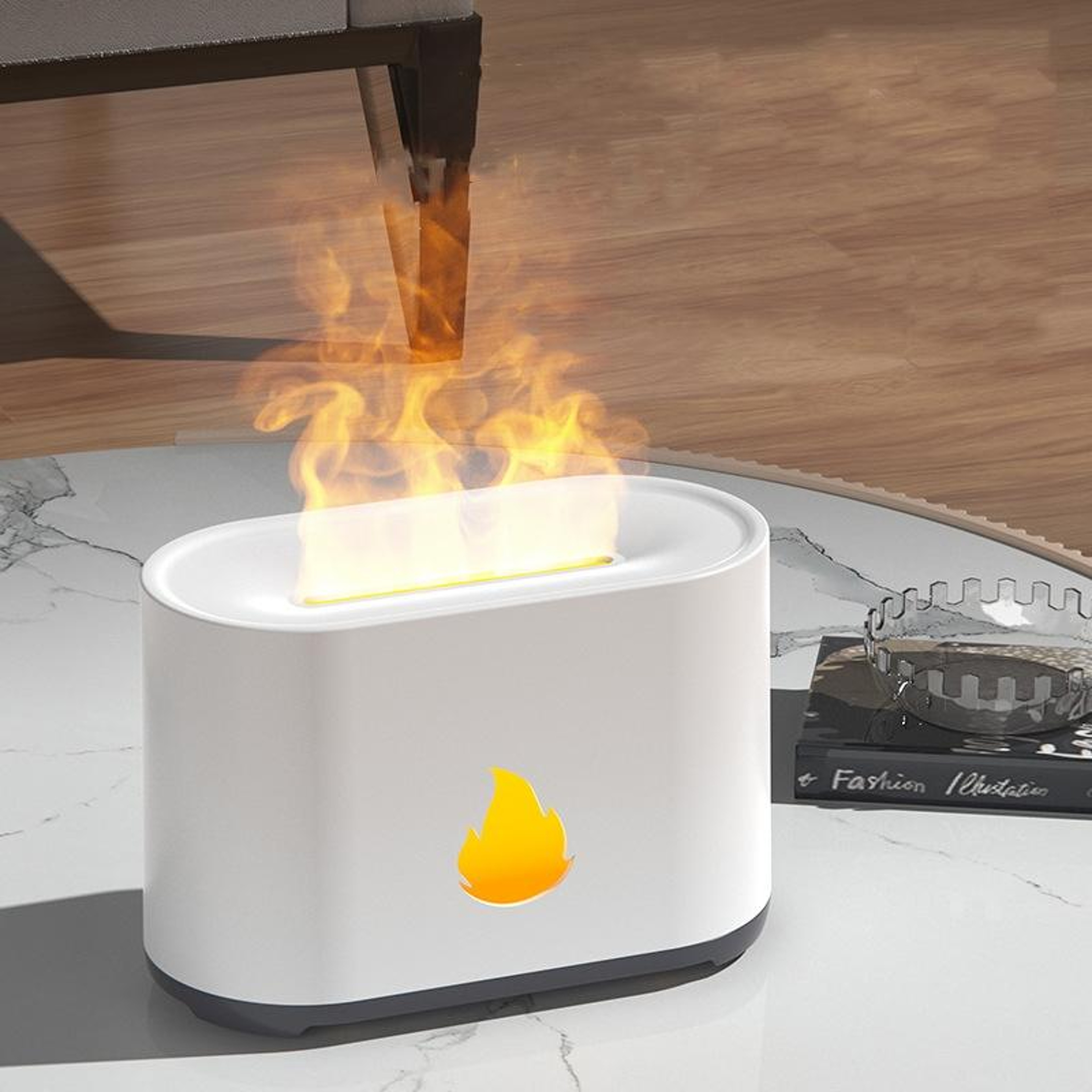 Simulation Flame Aromatherapy Diffuser Ultrasonic Humidifier Air Purifier 0