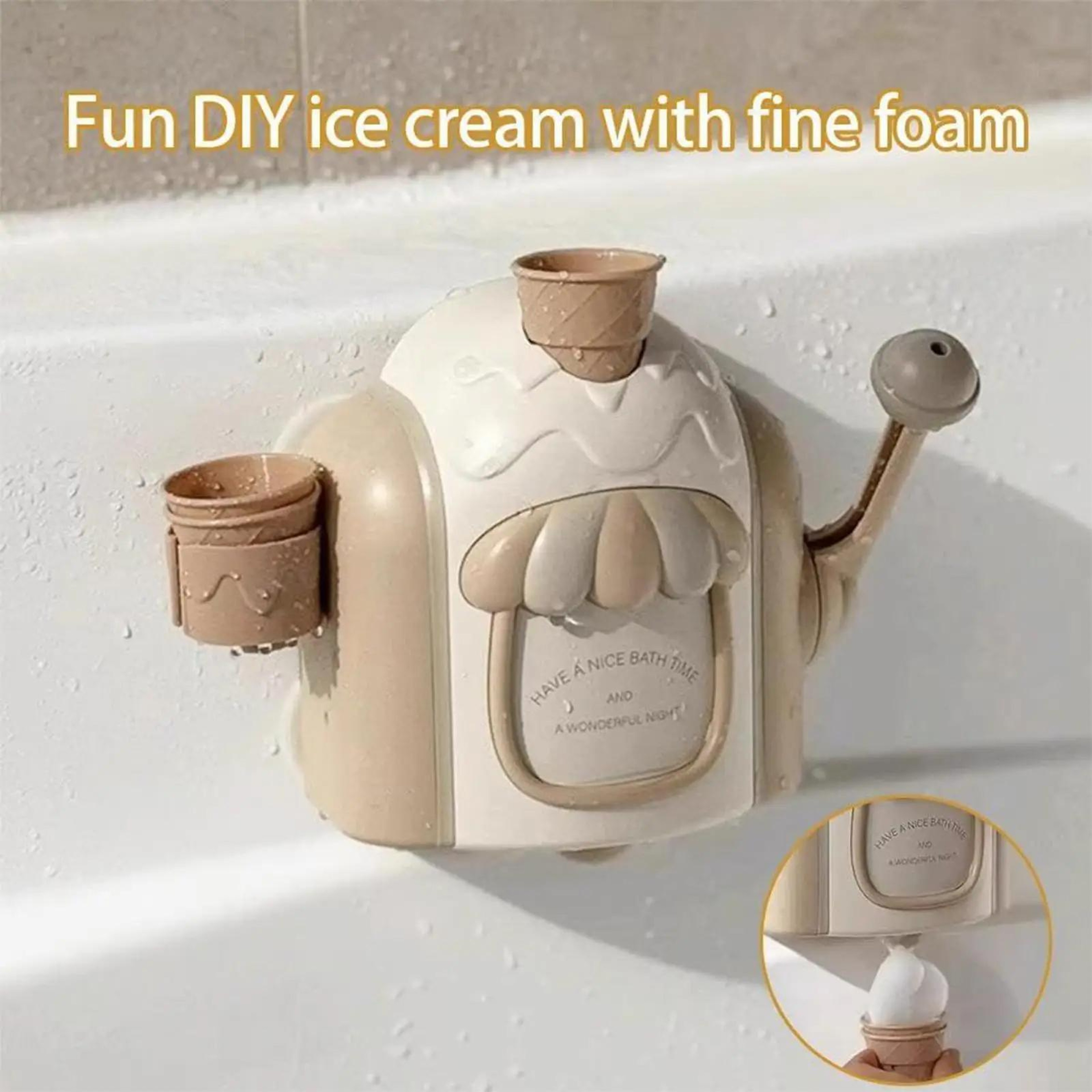 Kids Ice Cream Bubble Foam Machine Foam Bubble Maker Bath Toy For Kids 4