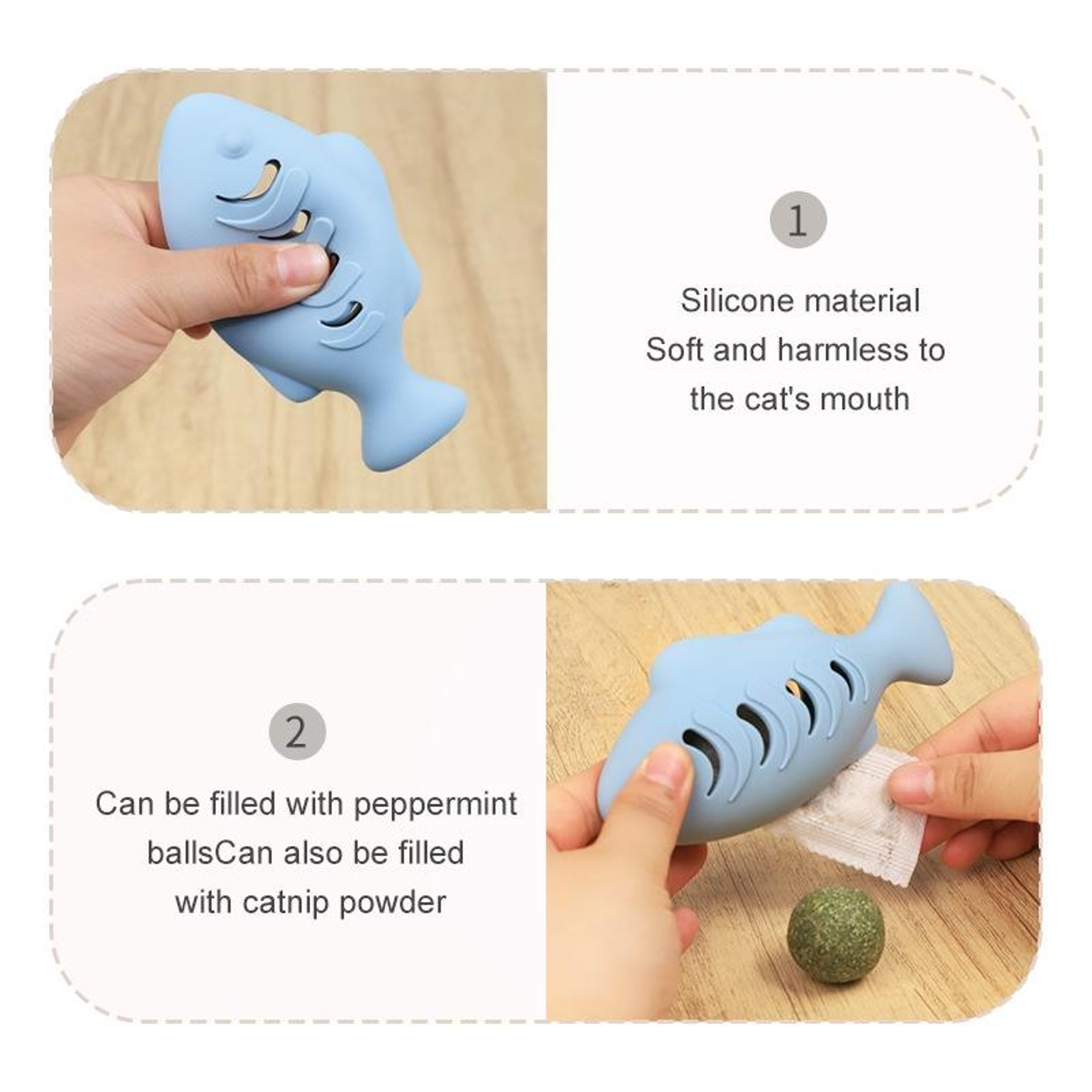 Fish Shaped Silicone Cat Toy Interactive Chew  Dental Play Toy For Cats 3