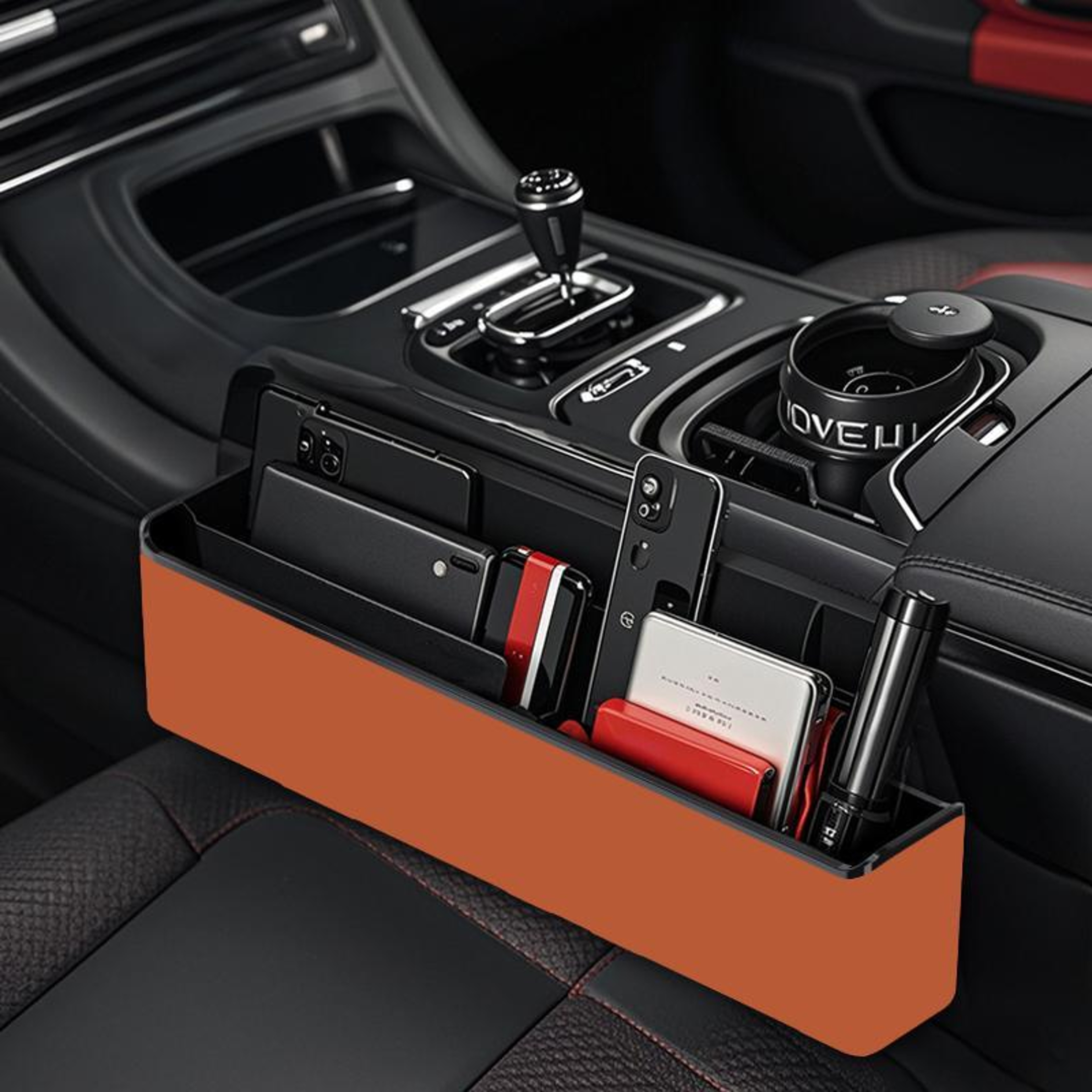 DriveEase Car Seat Gap Organizer  Storage Box Universal Seat Gap Filler 2