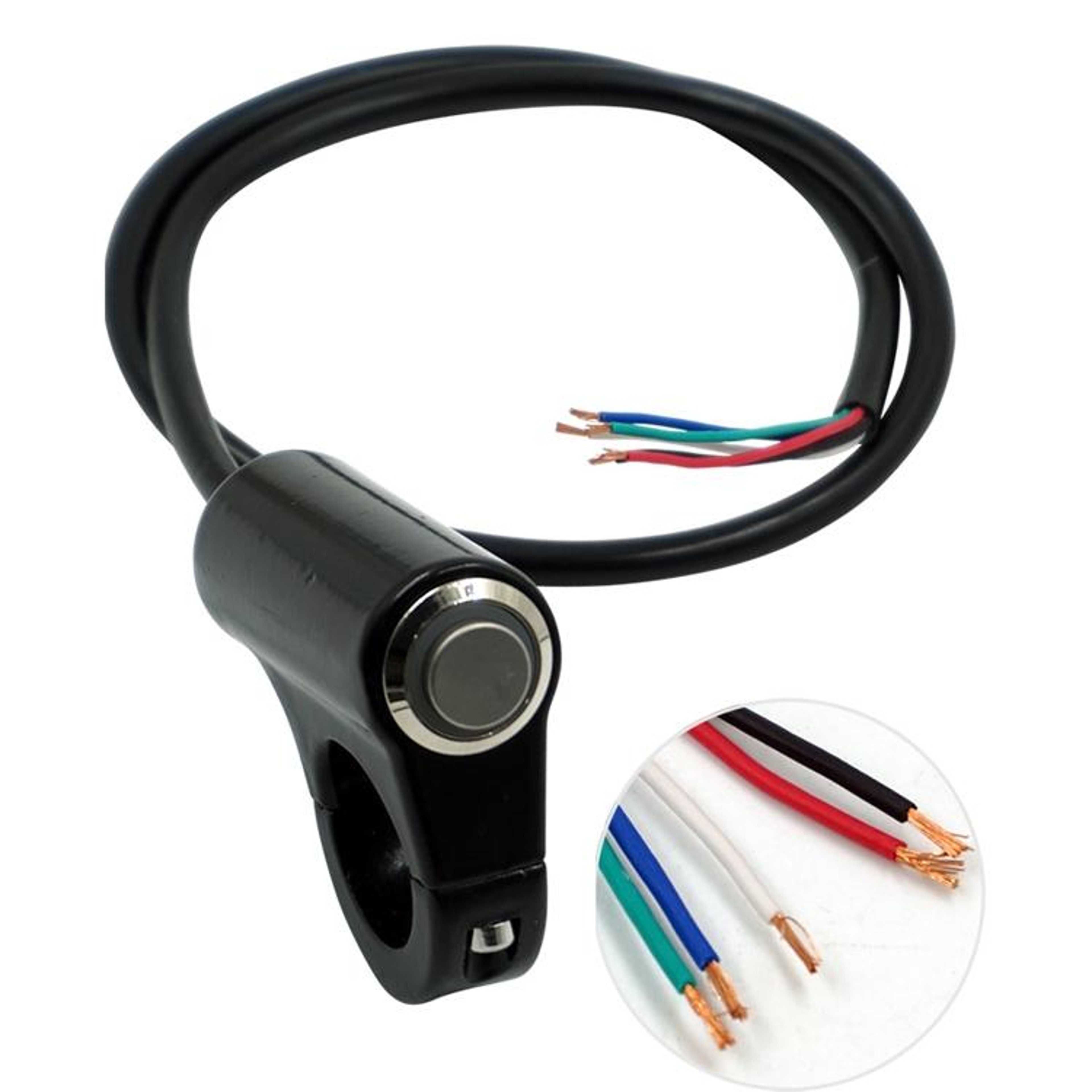 LED Self Locking Motorcycle Handlebar Switch Waterproof Aluminum Alloy Control Button 5