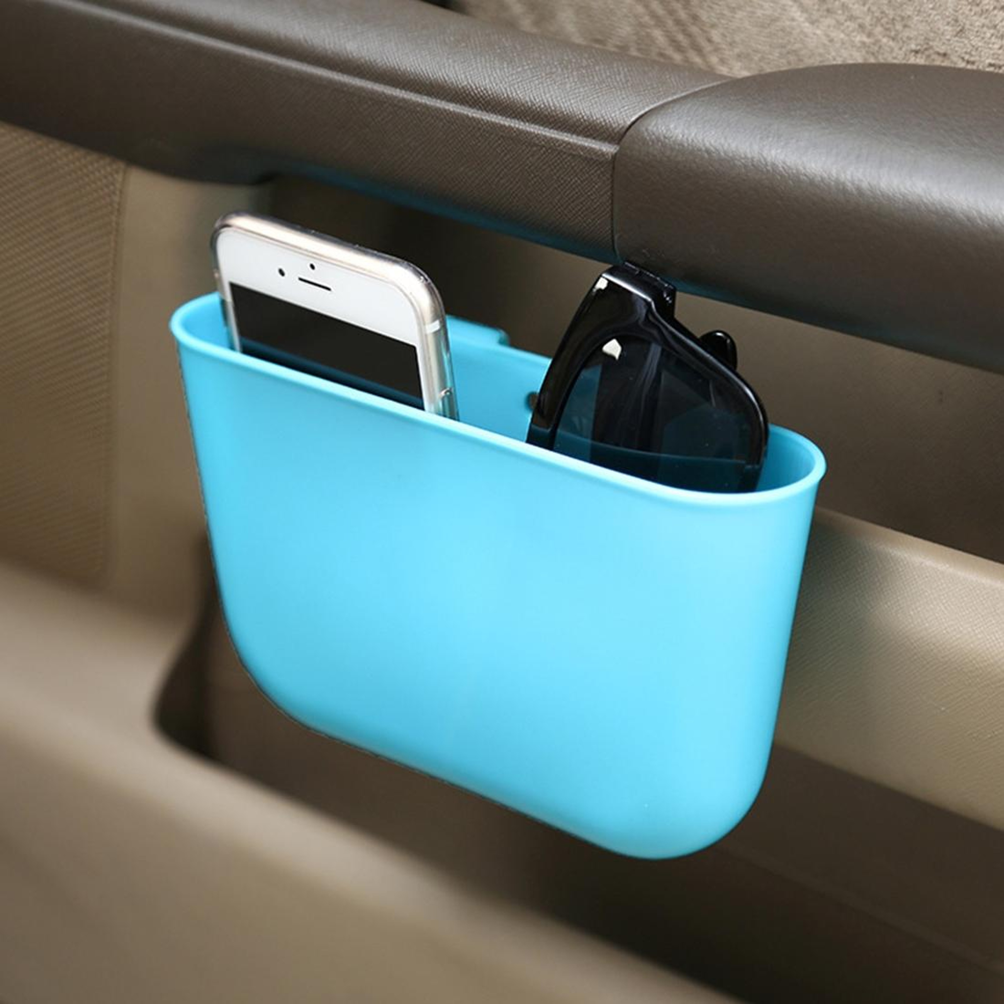 CupFit Mini Car Trash Can With Lid Portable Car Garbage Bin Organizer 3