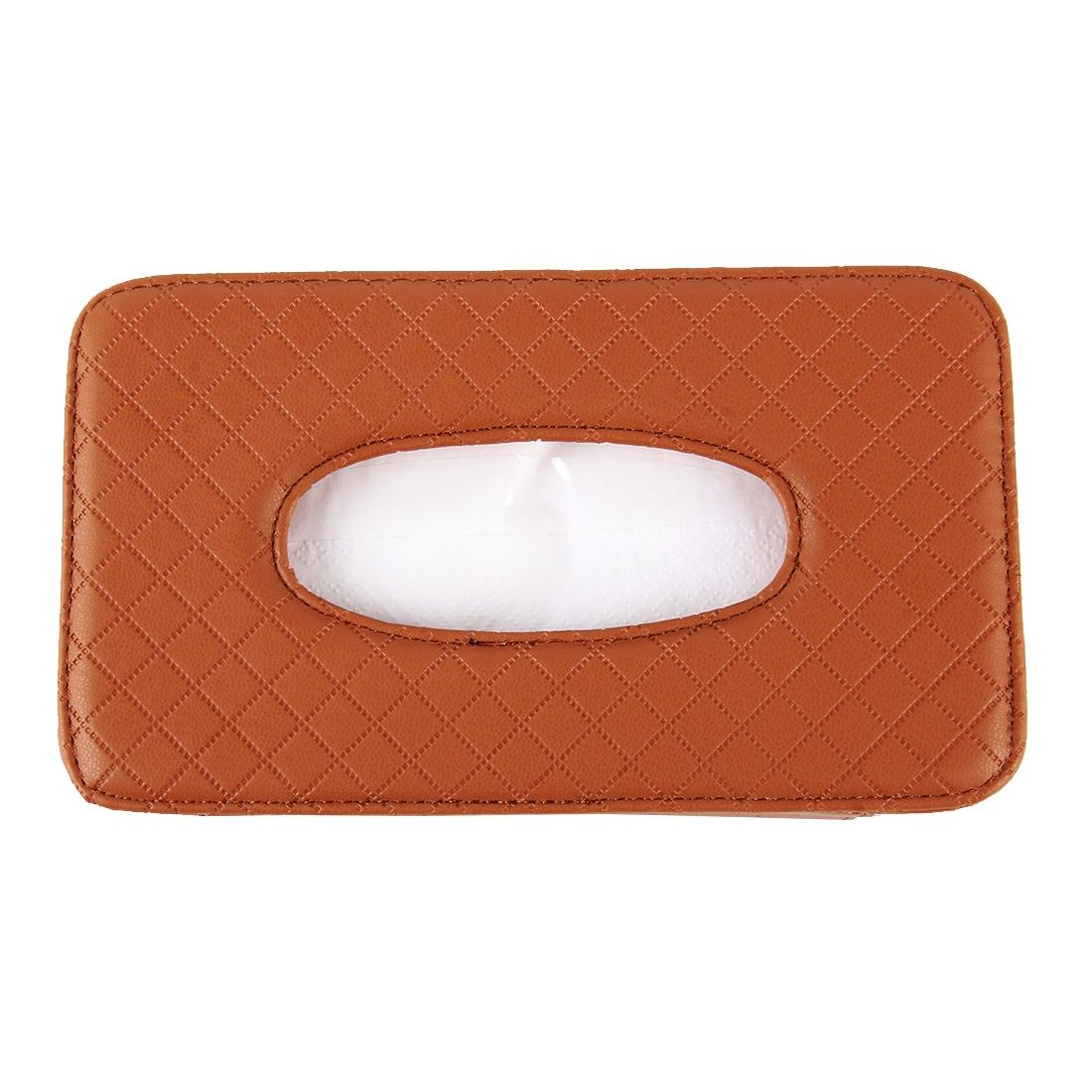 Car Sun Visor Tissue Holder Organizer with PU Leather Napkin Dispenser & Included Tissues – view 3