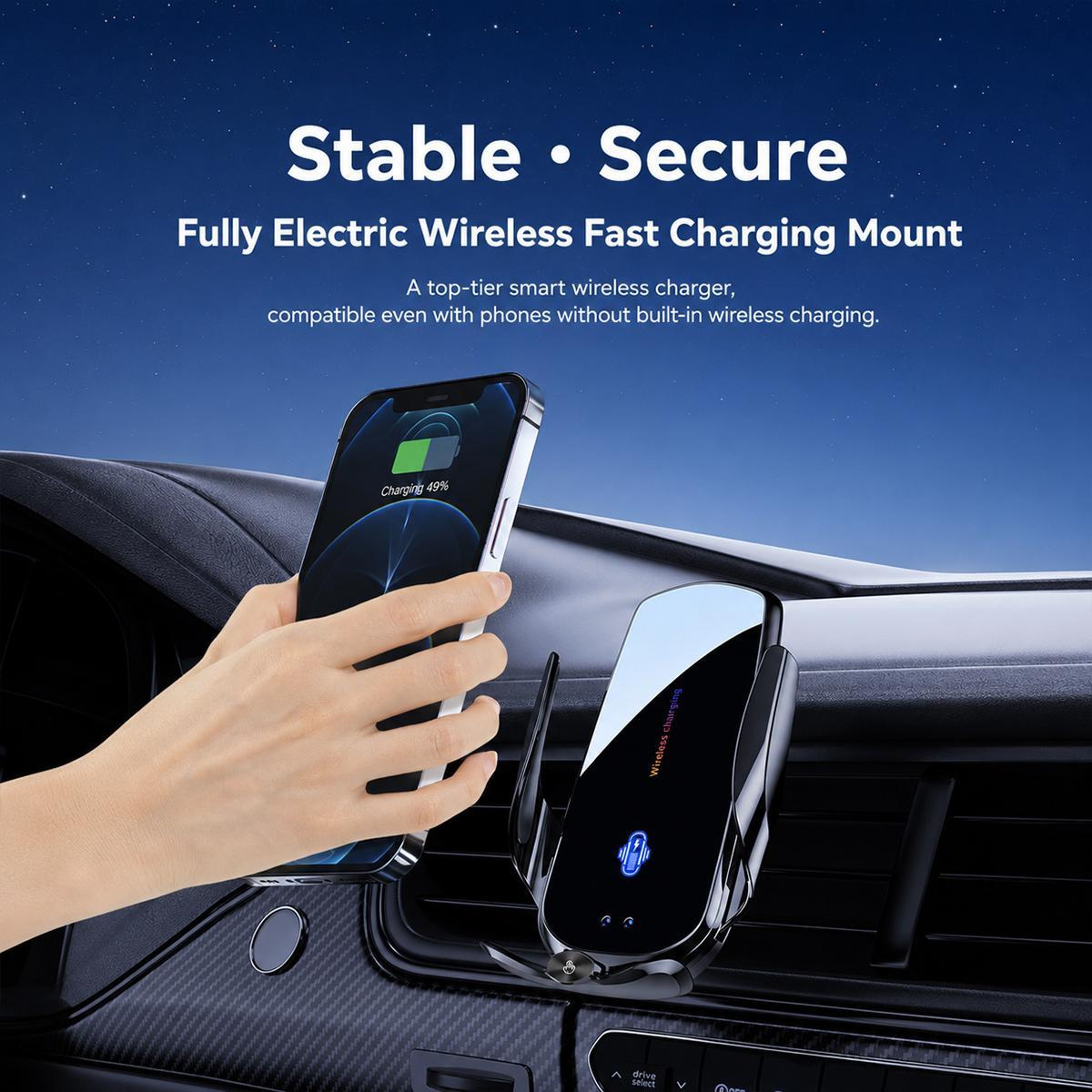 Smart Auto Clamp Magnetic Wireless Car Charger Mount With Infrared Sensor 1