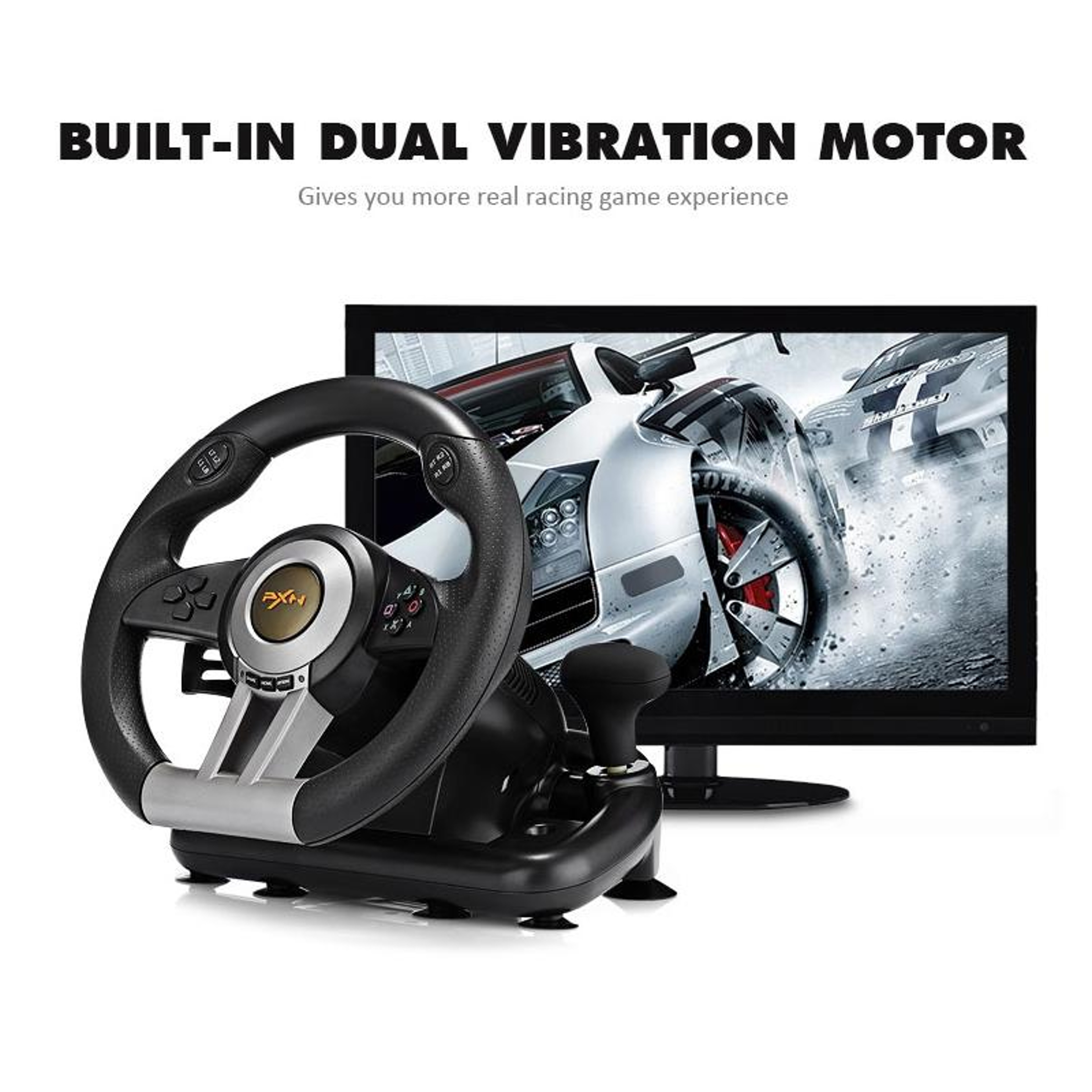 Multi Platform Racing Steering Wheel with Pedals for PC, PS4, Xbox & Switch – view 9