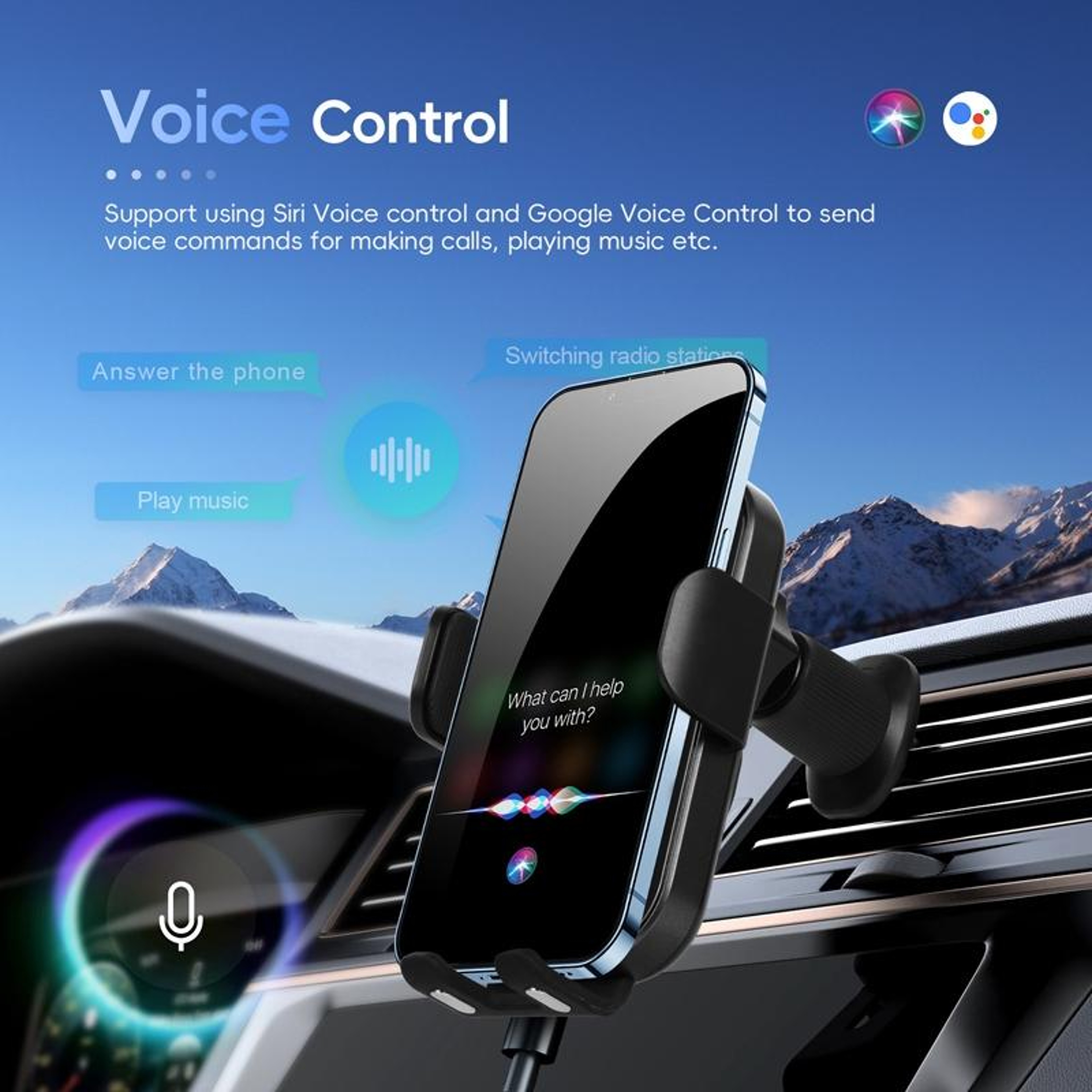 SmartCharge Wireless CarPlay & Android Auto Fast Charging Phone Holder – view 11