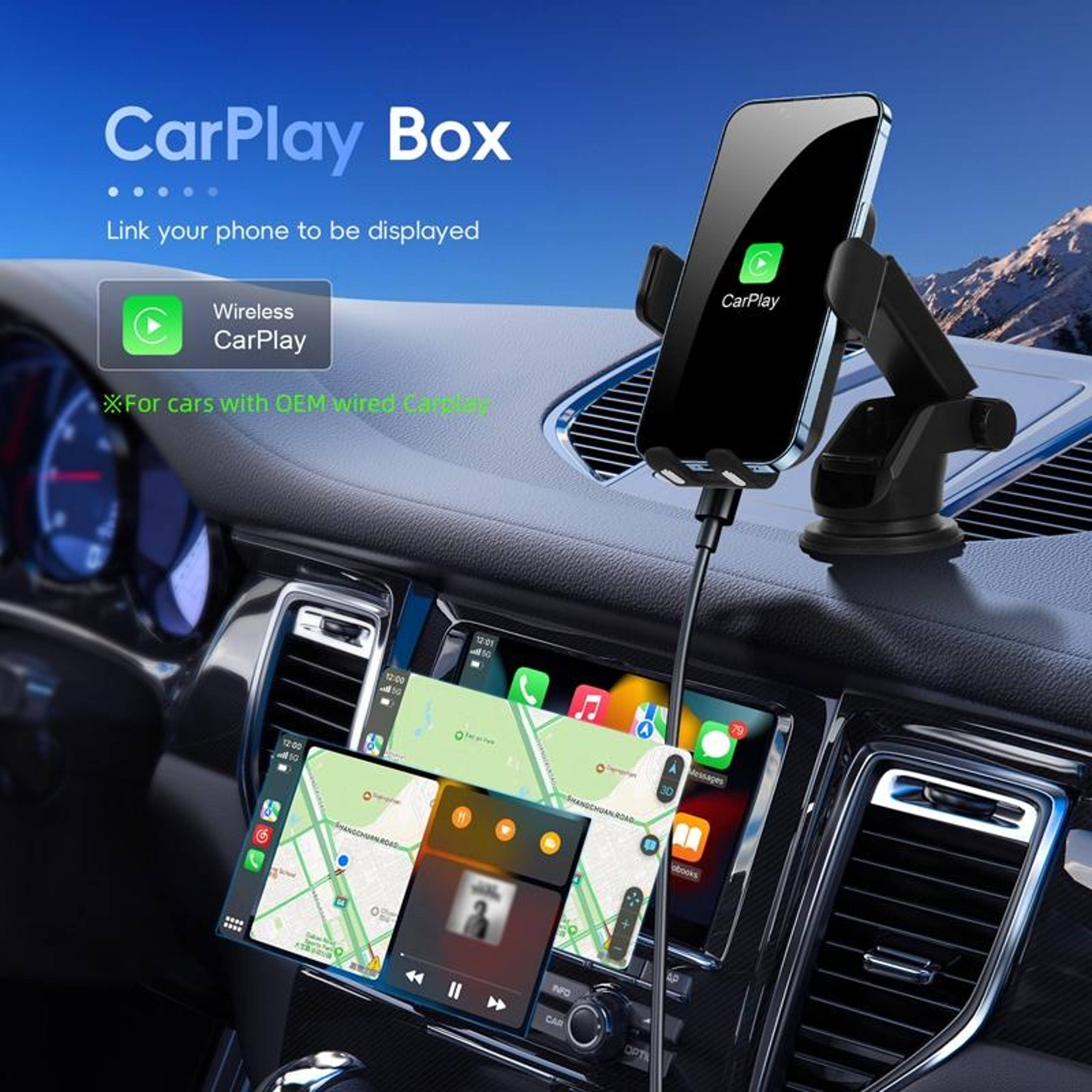 SmartCharge Wireless CarPlay & Android Auto Fast Charging Phone Holder – view 7