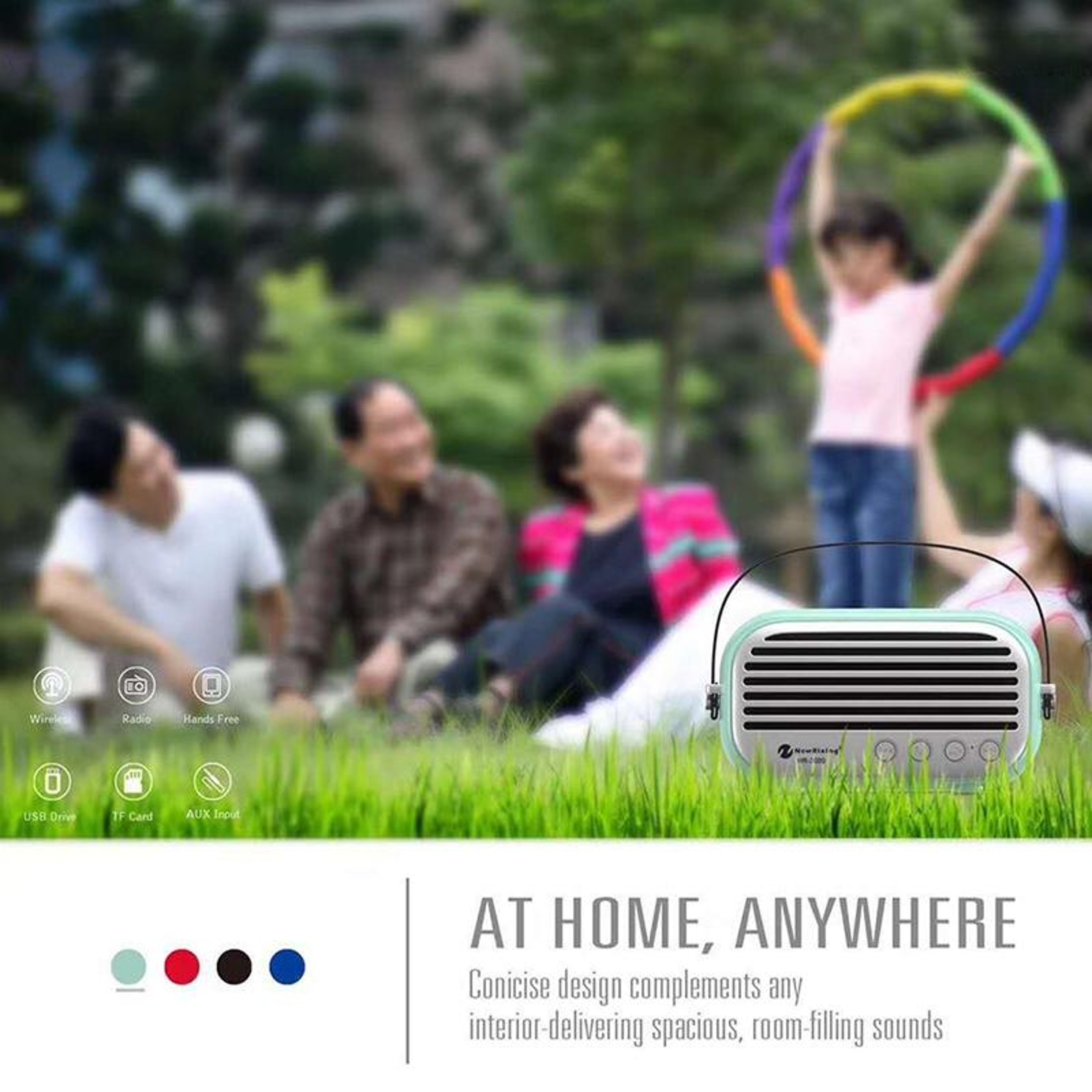 Rixing Portable Wireless Bluetooth Speaker With FM Radio Hands Free Calling  TF Card Support 3